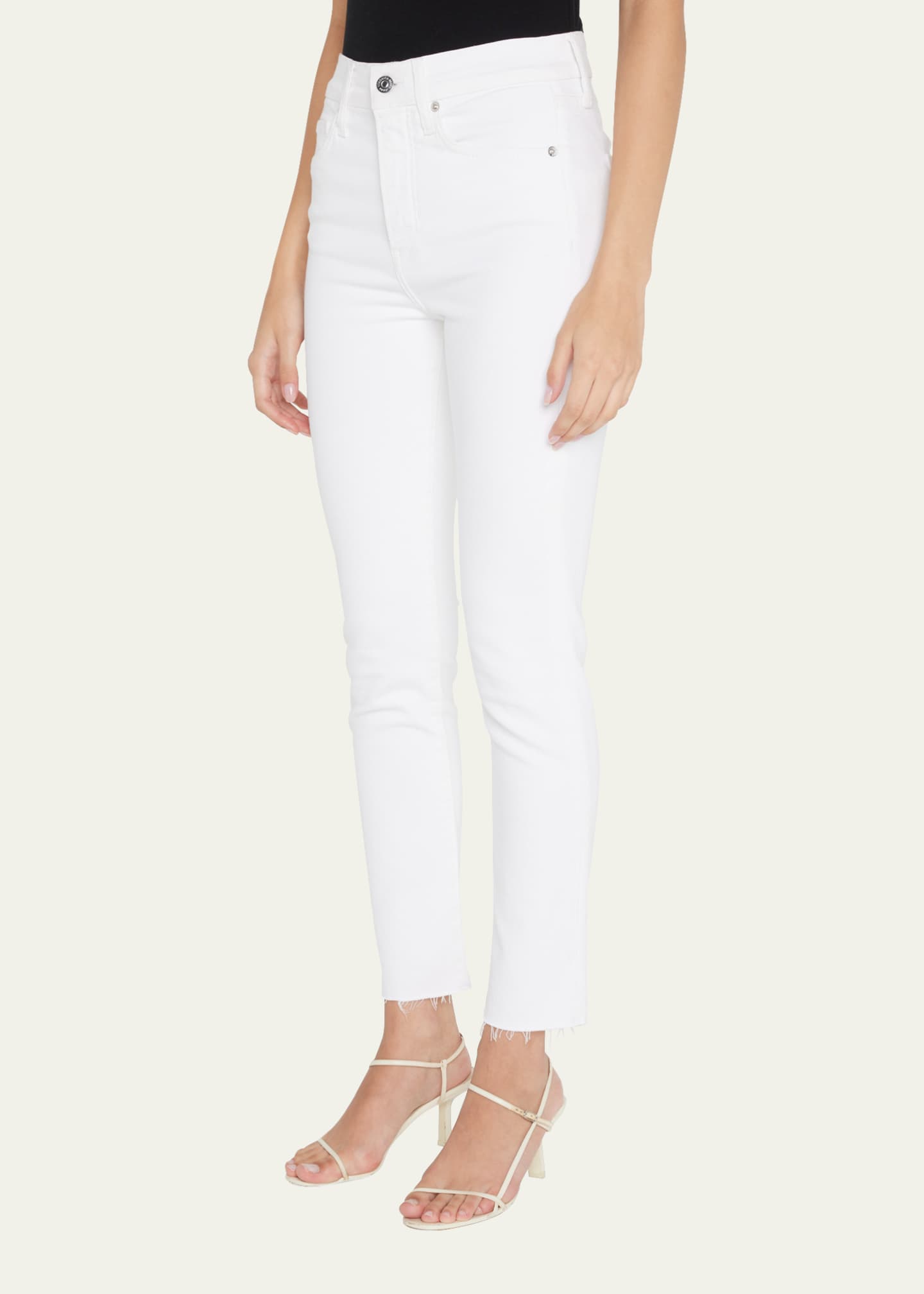 Veronica Beard Carly Kick Flare Raw Hem Ankle Jeans Image 4 of 5
