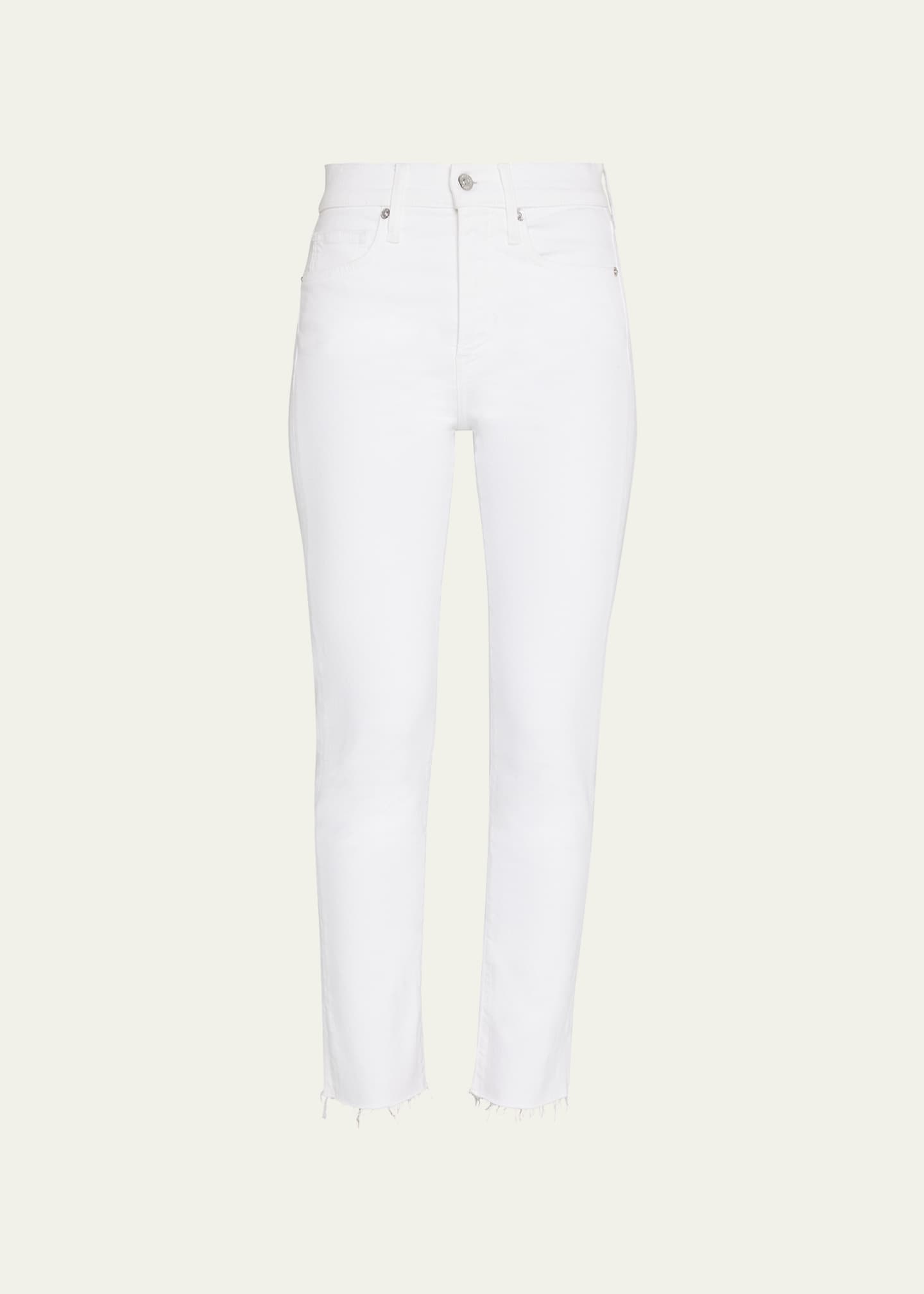 Veronica Beard Carly Kick Flare Raw Hem Ankle Jeans Image 1 of 5