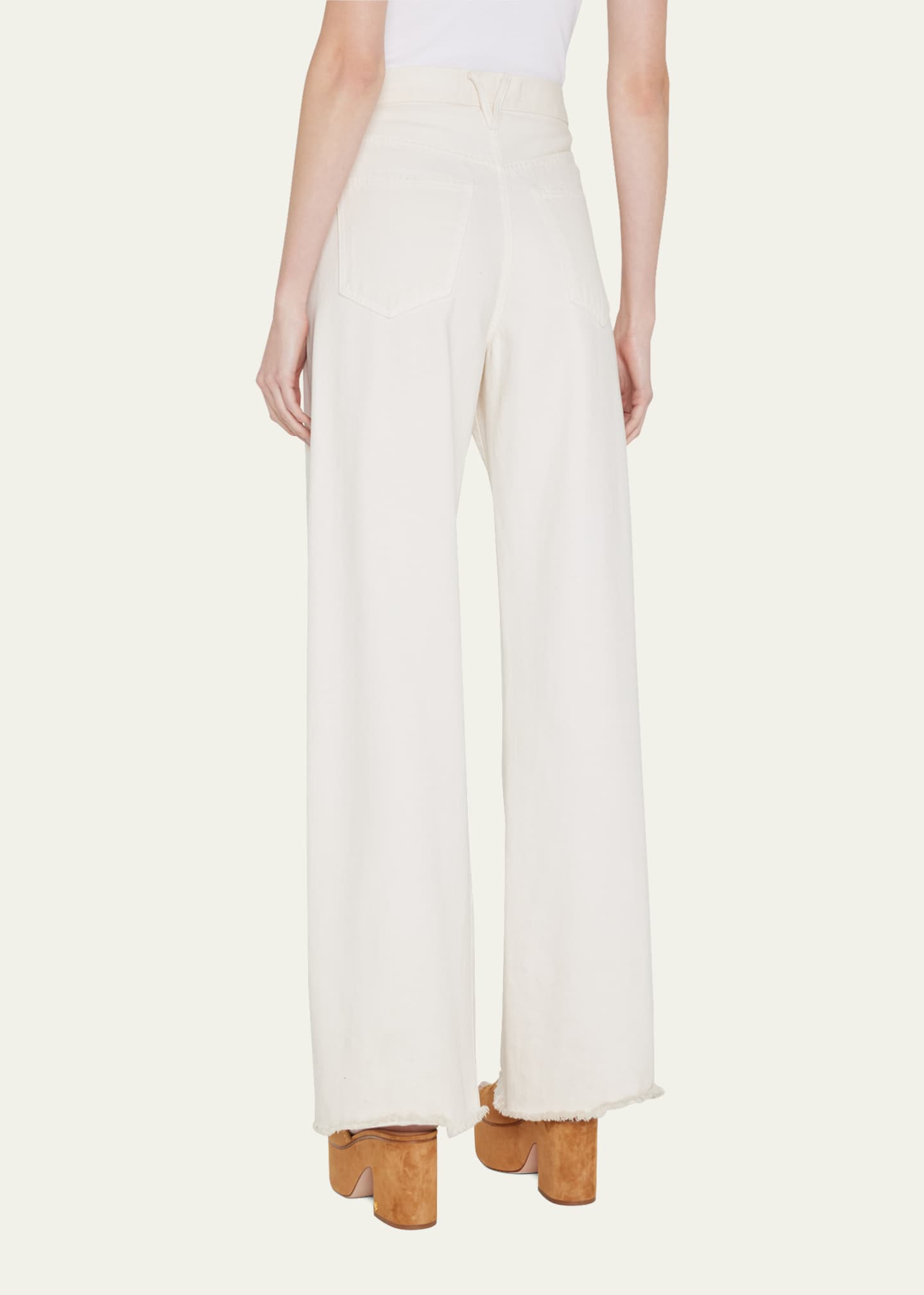 Veronica Beard Taylor High-Rise Wide Frayed Jeans Image 3 of 5
