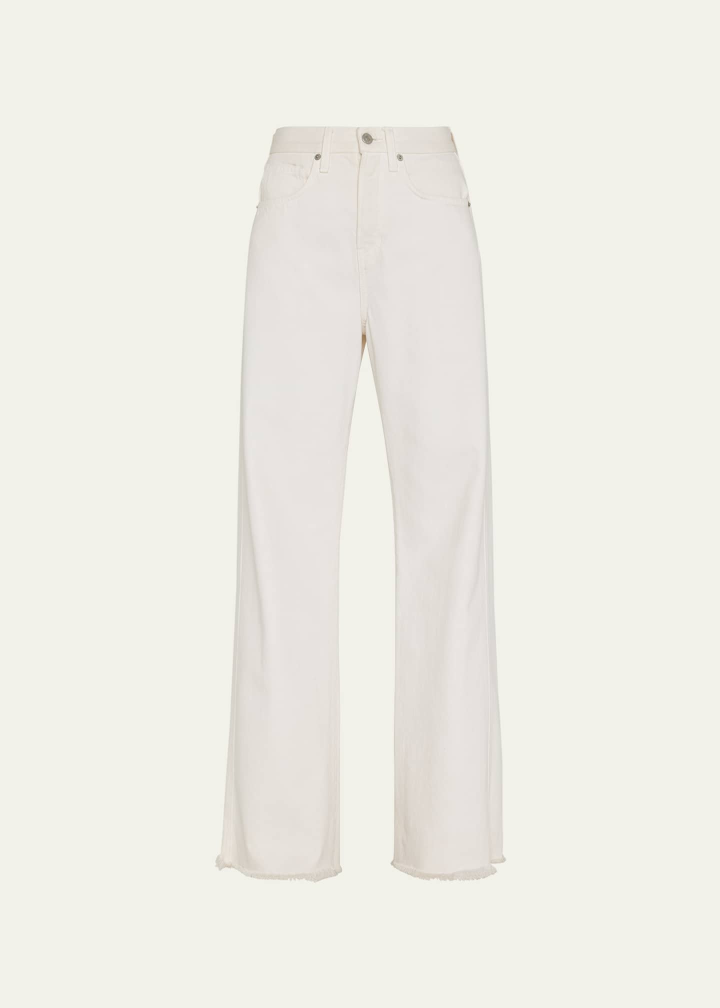 Veronica Beard Taylor High-Rise Wide Frayed Jeans Image 1 of 5