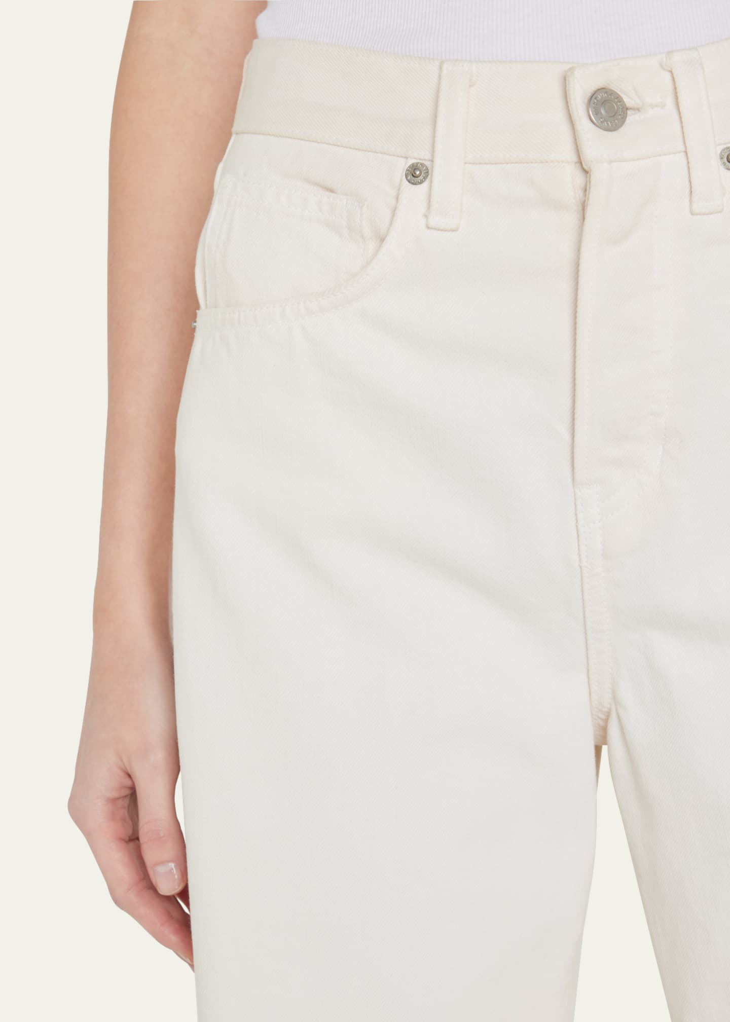 Veronica Beard Taylor High-Rise Wide Frayed Jeans Image 5 of 5