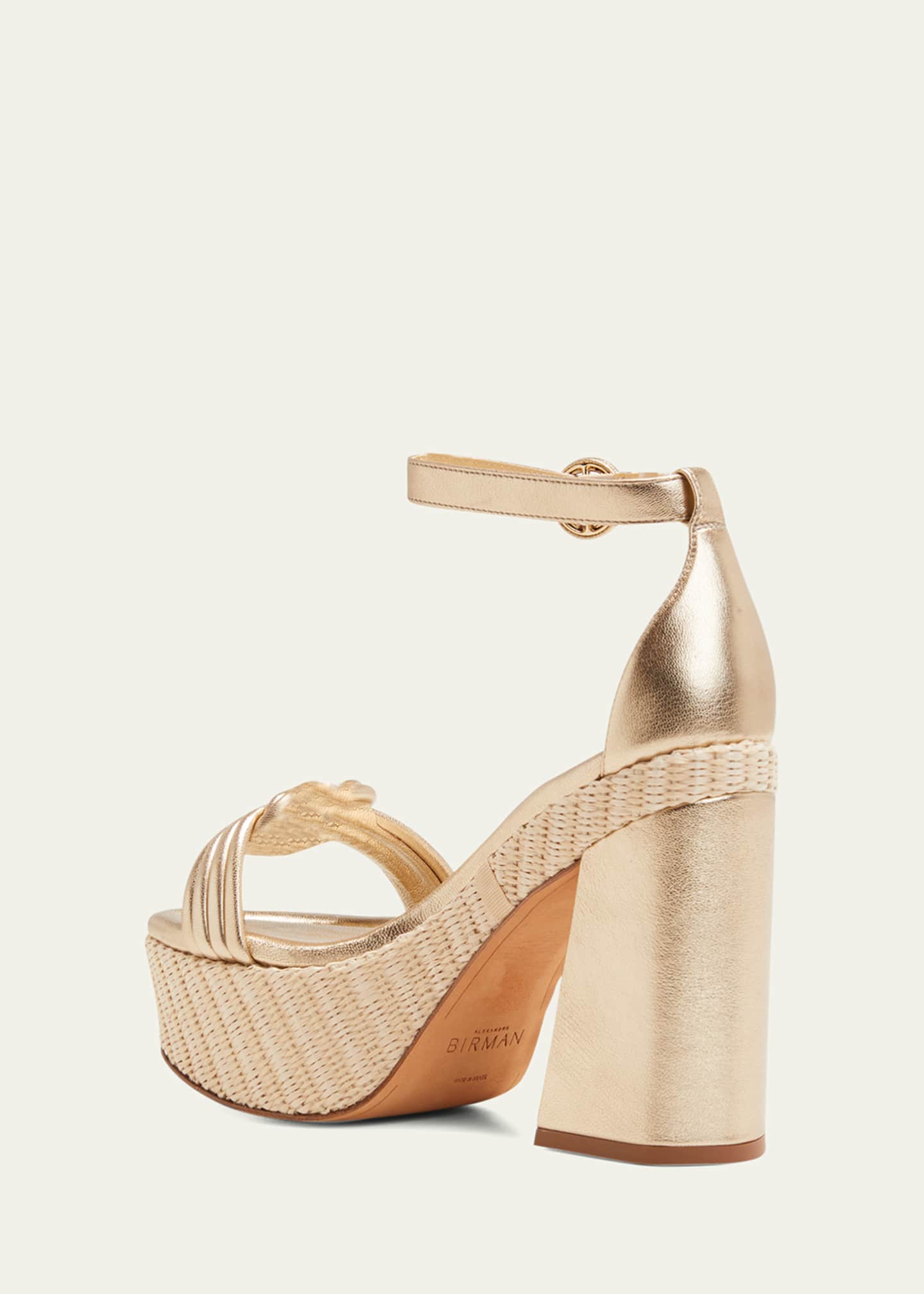 Alexandre Birman Vicky Metallic Knot Platform Sandals - Bergdorf Goodman