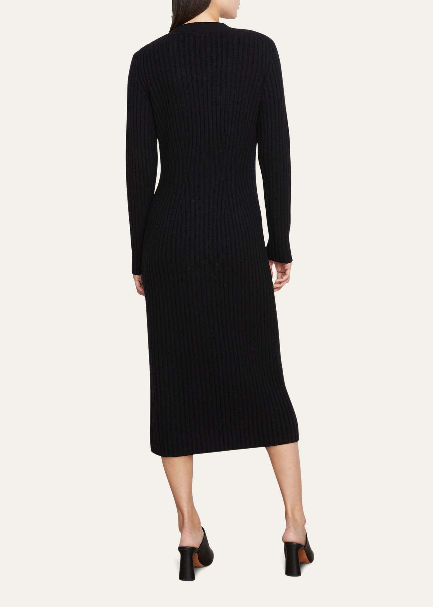 Vince Ribbed ButtonFront WoolCashmere Dress Bergdorf Goodman