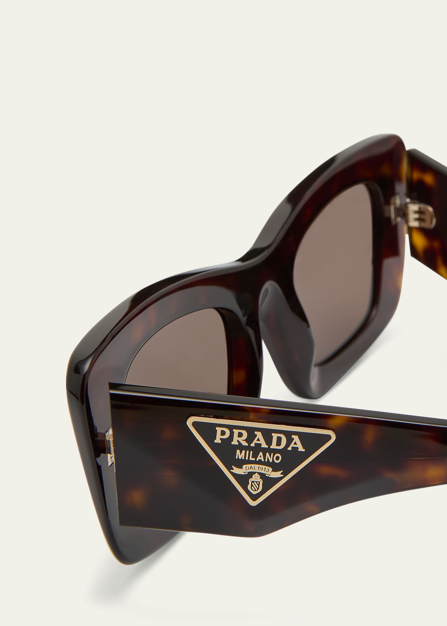 Prada Rectangular Marble Acetate Cat-Eye Sunglasses Image 4 of 5
