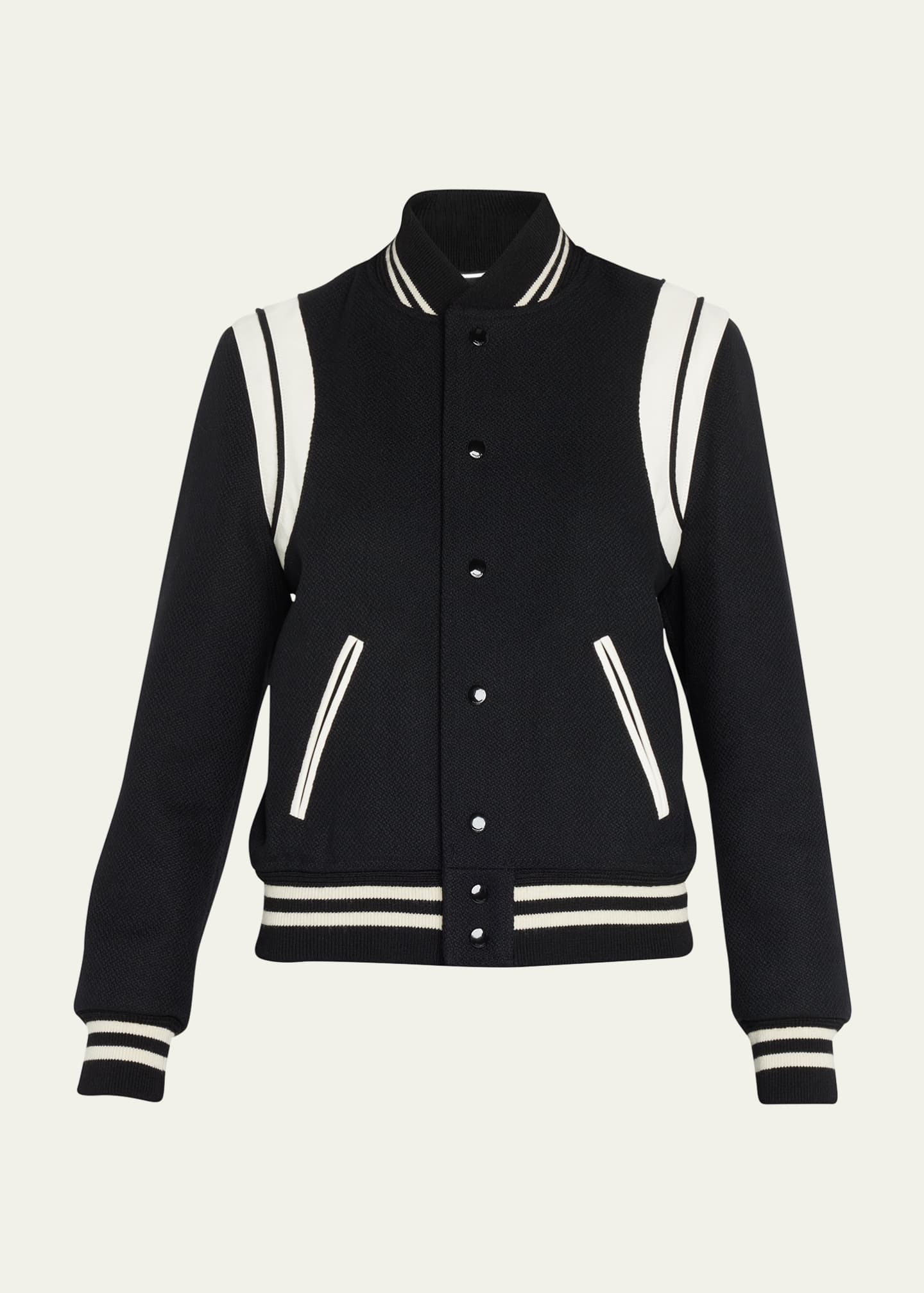 Saint Laurent Classic Bicolor Trim Teddy Jacket Bergdorf Goodman