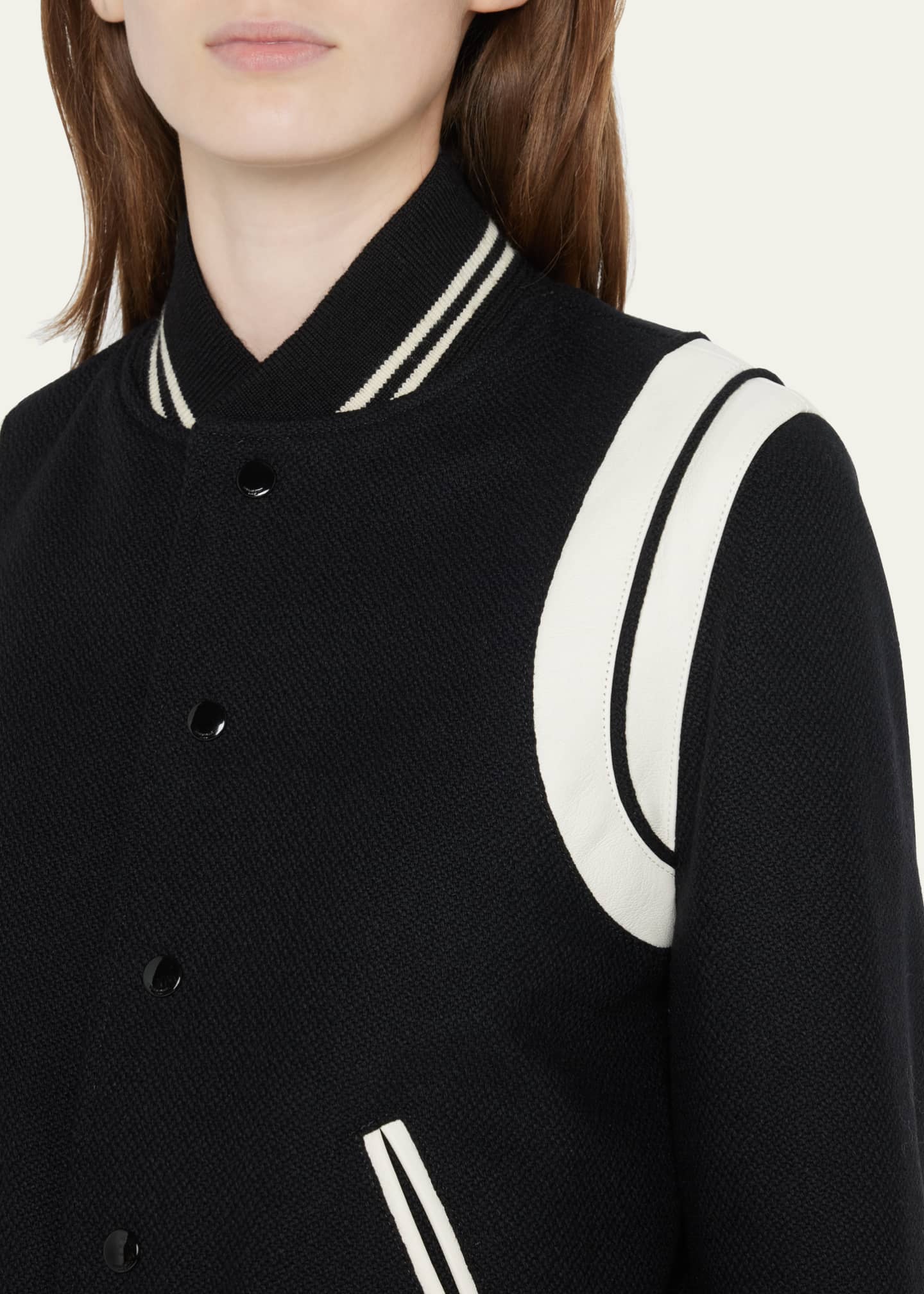 Saint Laurent Classic Bicolor Trim Teddy Jacket Bergdorf Goodman