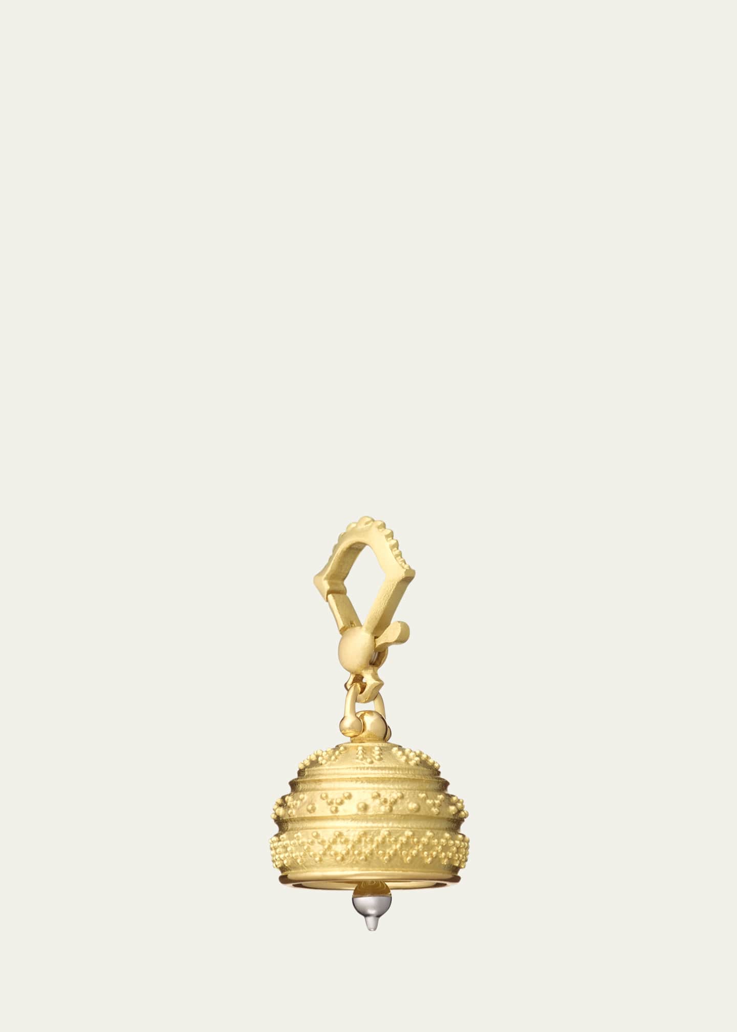 Paul Morelli 18k #3 Granulated Meditation Bell Pendant, 14mm