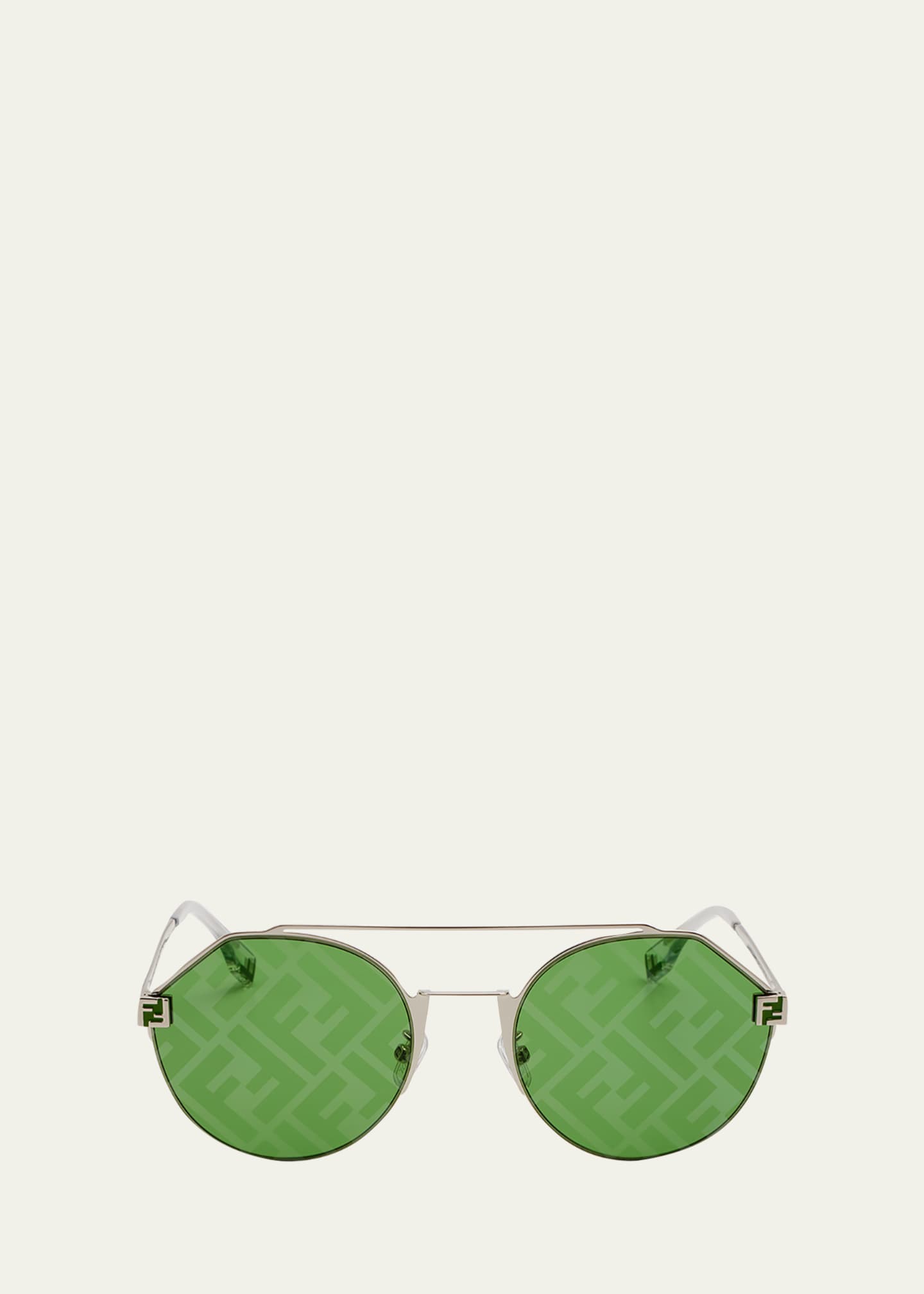 Fendi Men s Monogram Lens Round Sunglasses Bergdorf Goodman