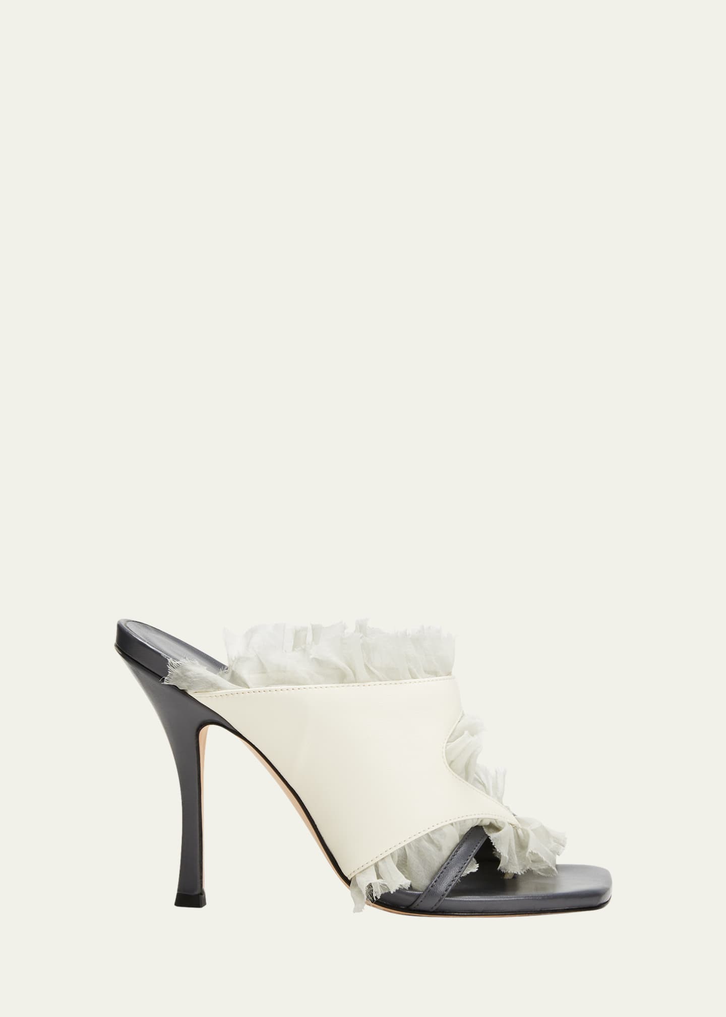 Christopher Esber Esme Leather Ruffle Mule Sandals Bergdorf Goodman