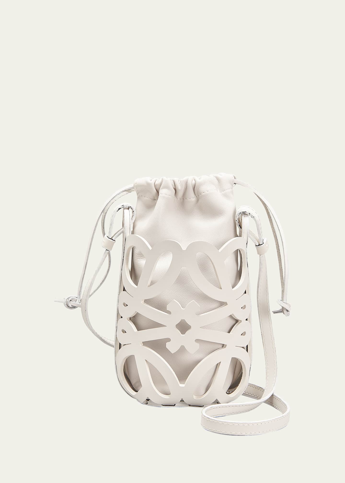 Loewe Anagram Cutout Monochrome Bucket Bag In Cloud