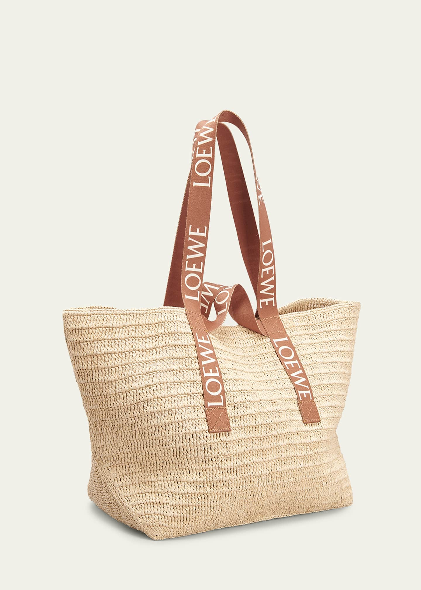 Fold Raffia Shopper Tote Bag