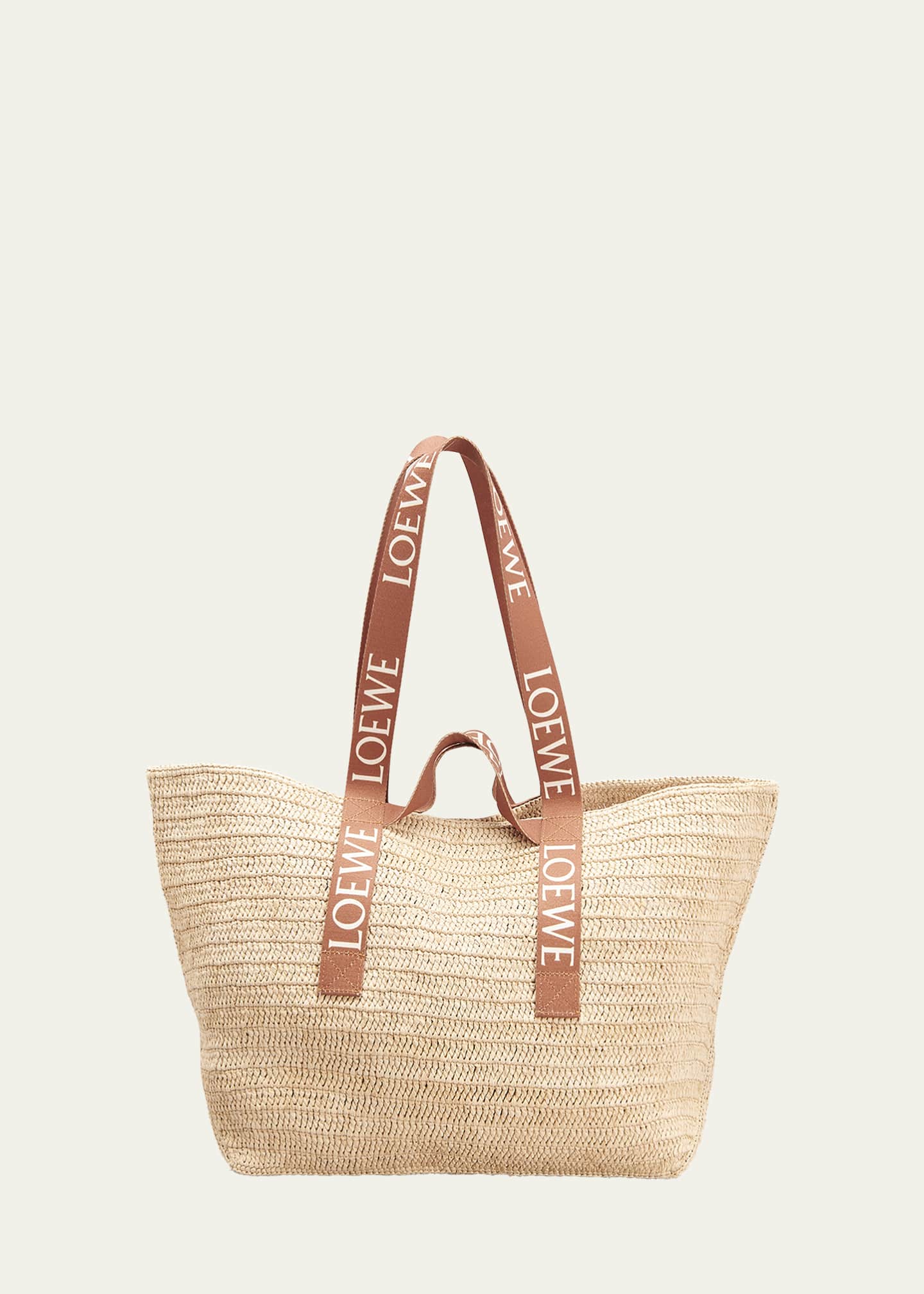 Loewe Fold Raffia Shopper Tote Bag