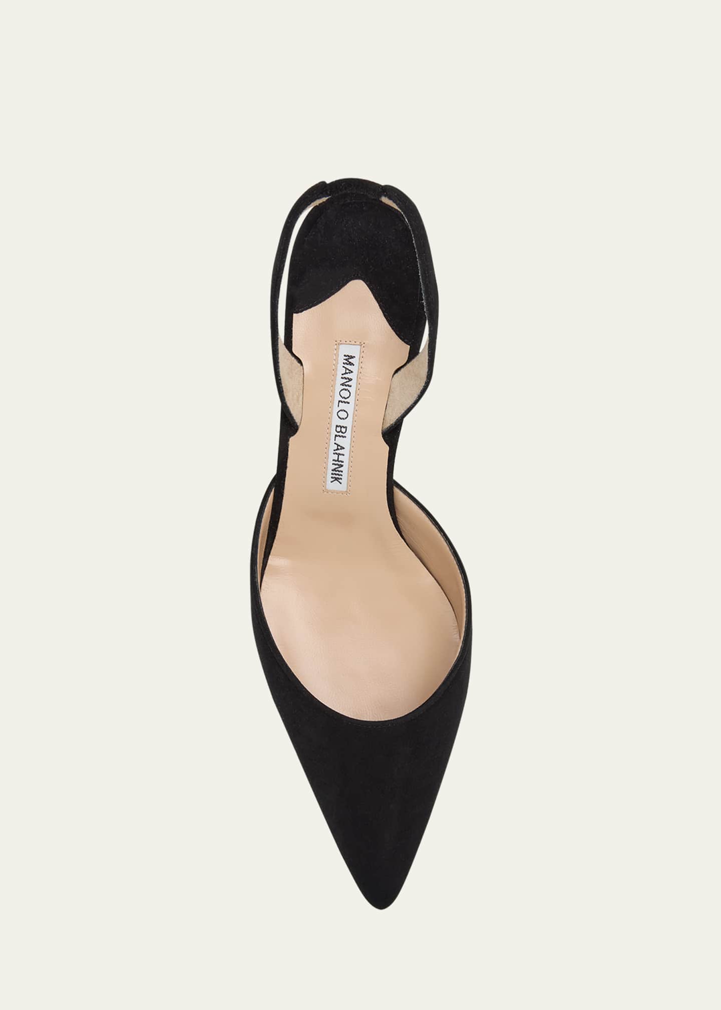 Manolo Blahnik Carolyne Kitten-Heel Halter Pumps Image 5 of 5