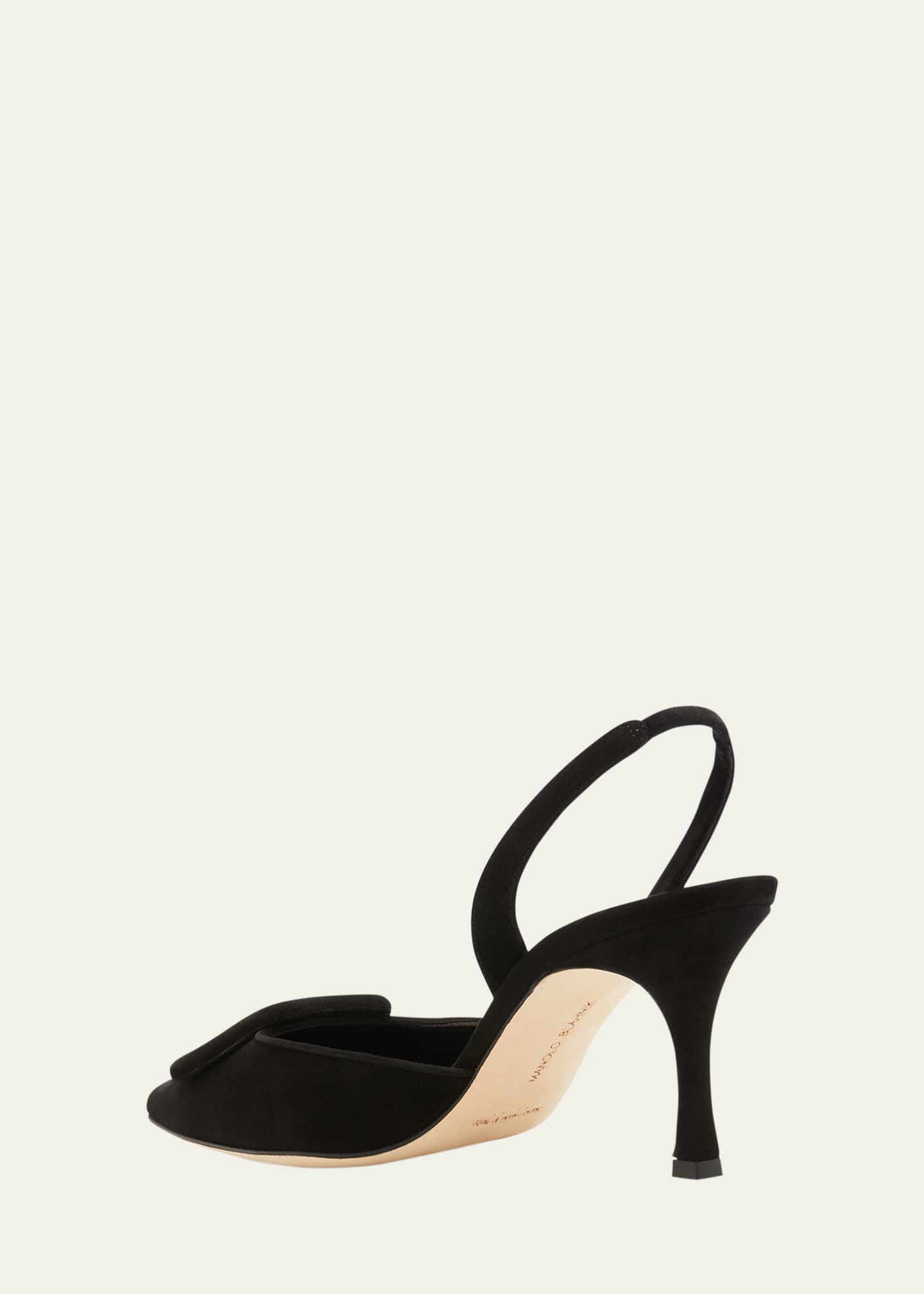 Manolo Blahnik Maysli Suede Buckle Halter Pumps Image 4 of 6