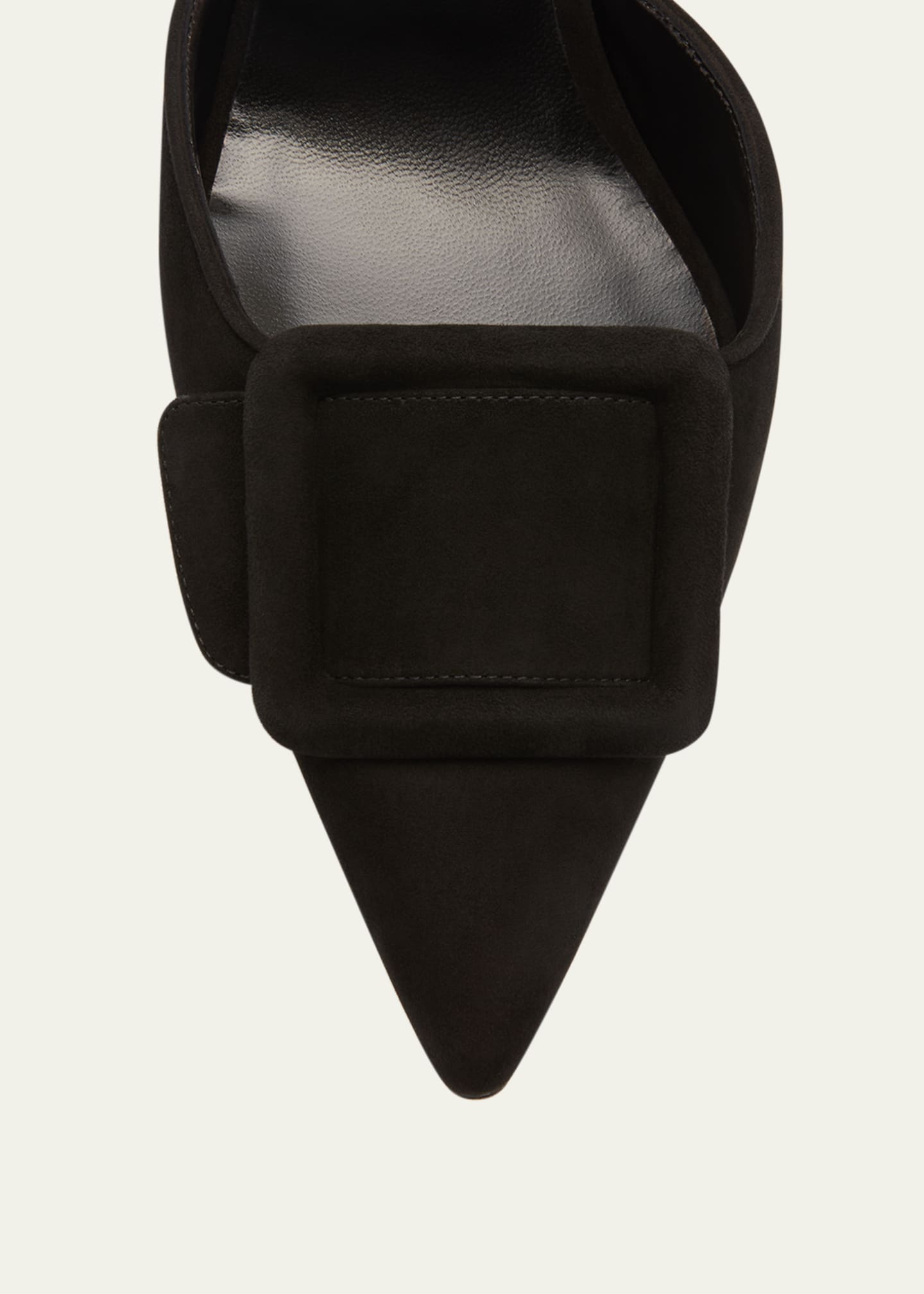 Manolo Blahnik Maysli Suede Buckle Halter Pumps Image 6 of 6