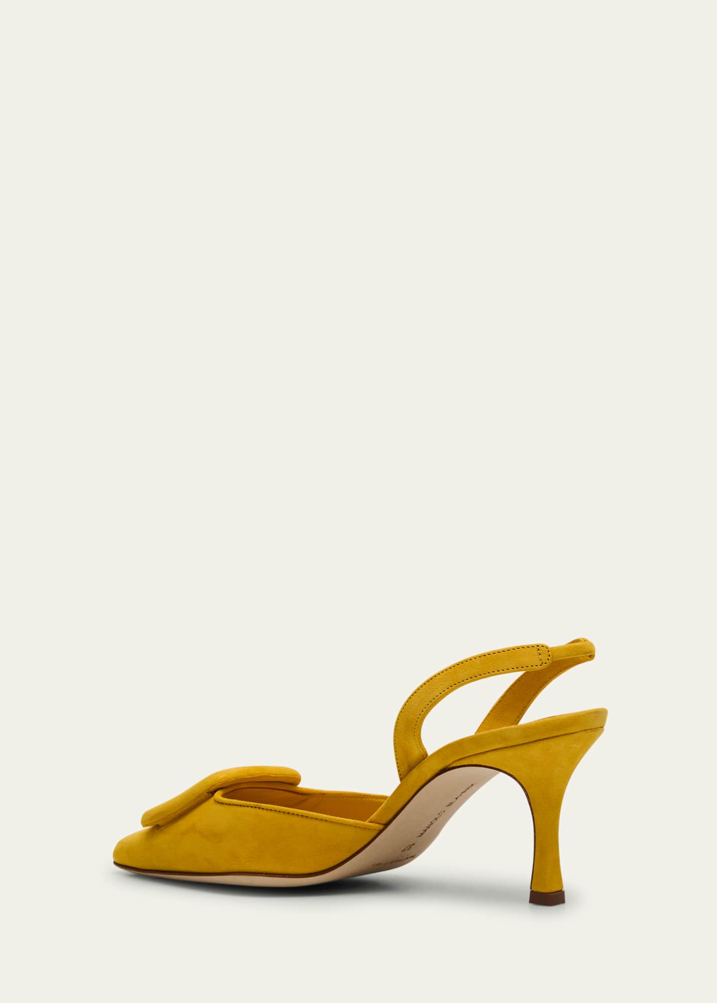 Manolo Blahnik Maysli Suede Buckle Halter Pumps Image 4 of 6
