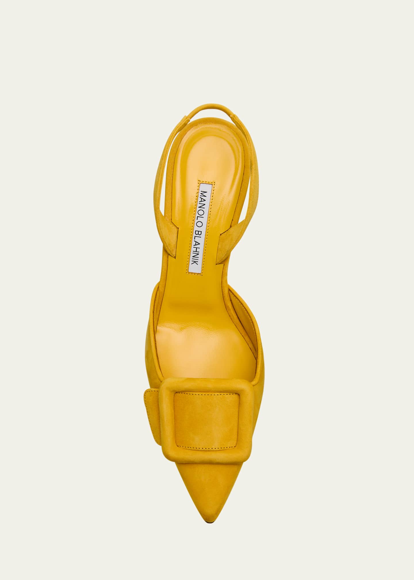 Manolo Blahnik Maysli Suede Buckle Halter Pumps Image 6 of 6