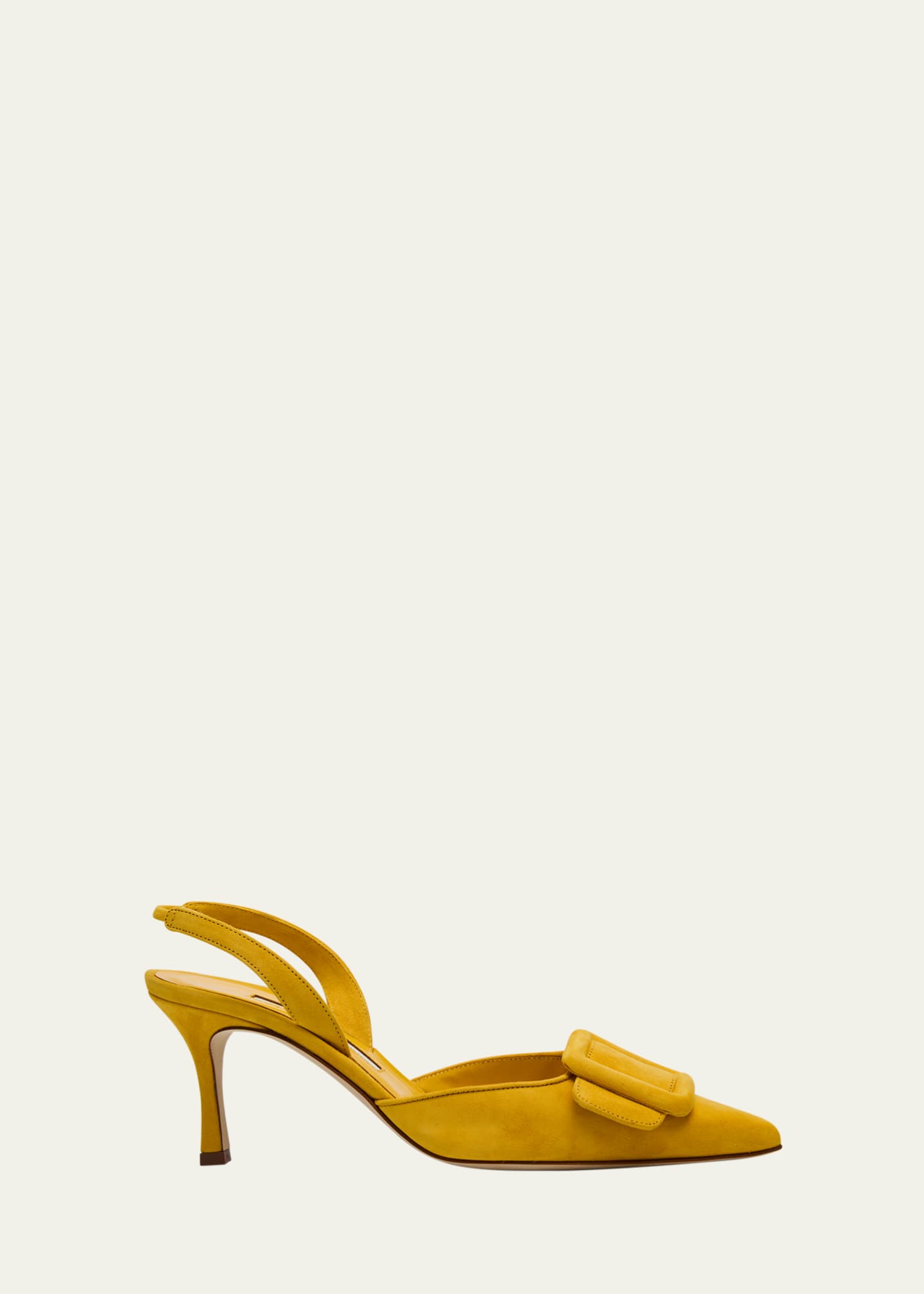 Manolo Blahnik Maysli Suede Buckle Halter Pumps Image 1 of 6