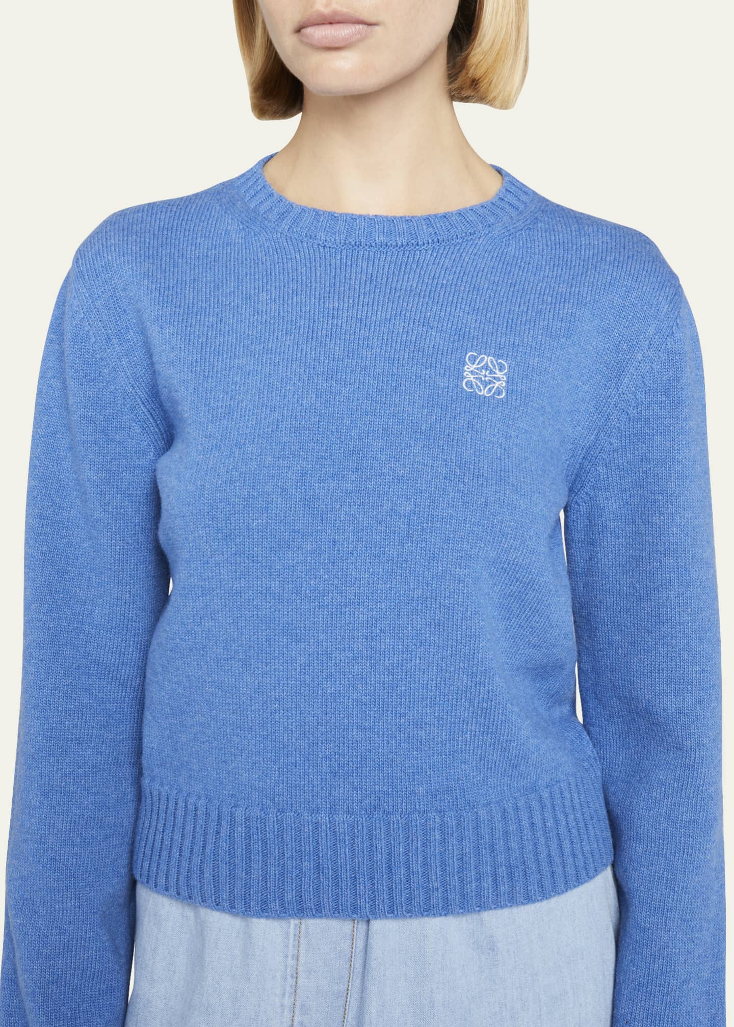 Loewe Anagram Knit Short Sweater Bergdorf Goodman