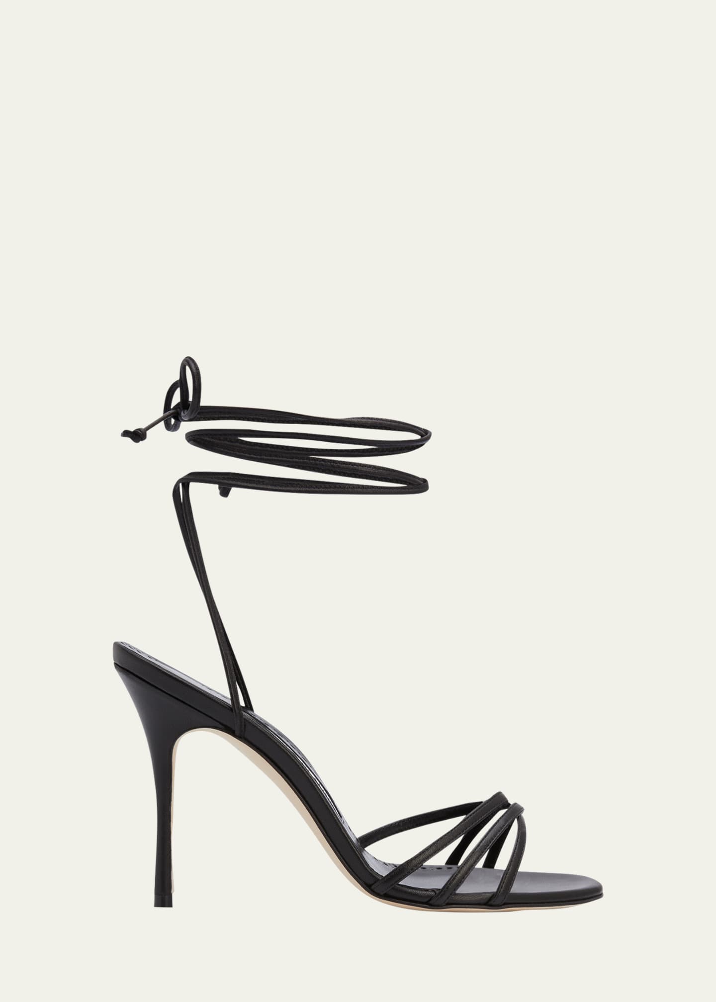 Manolo Blahnik Leva Strappy Ankle-Wrap Sandals - Bergdorf Goodman