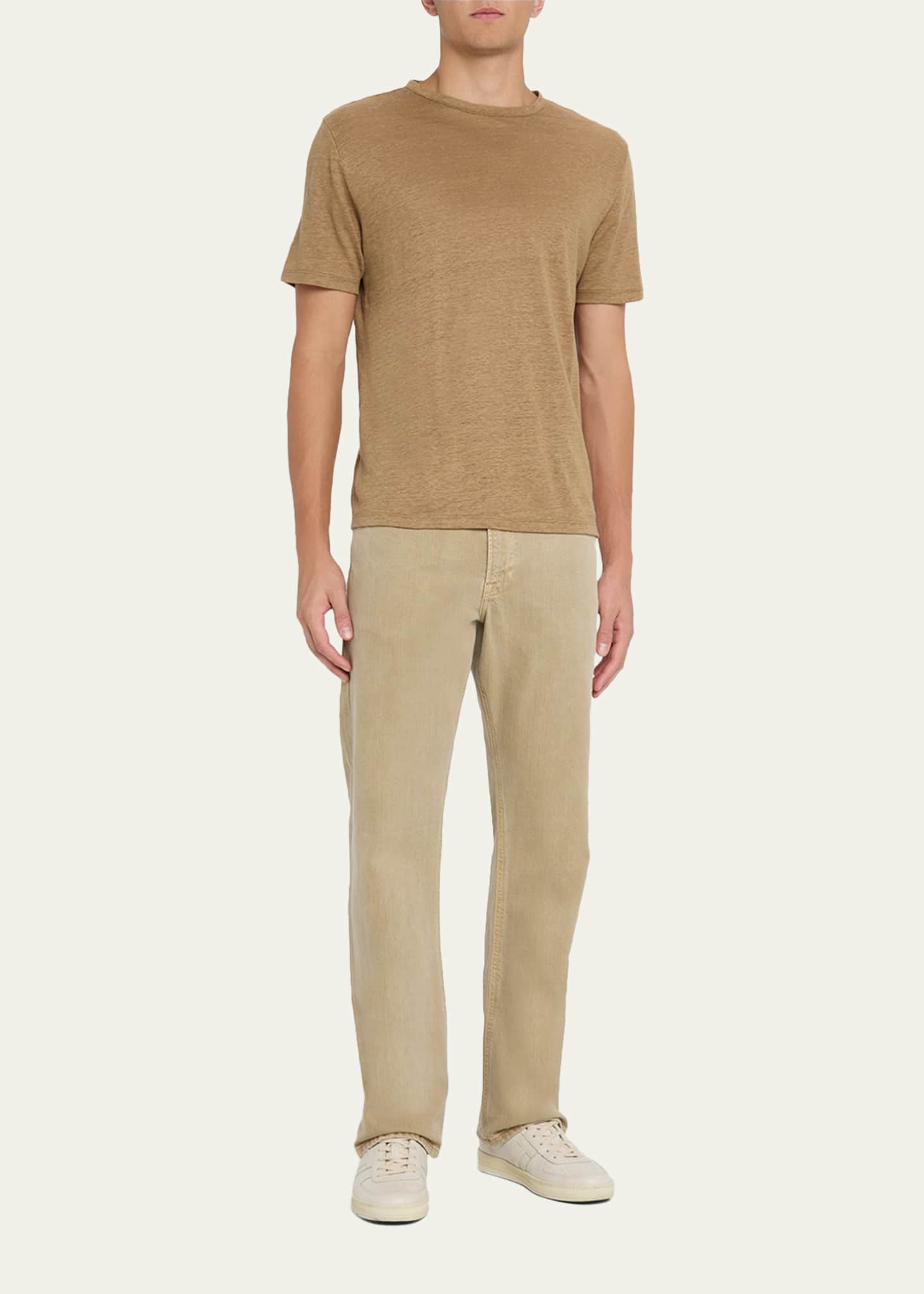 Vince Men's Solid Linen T-Shirt Image 2 of 5