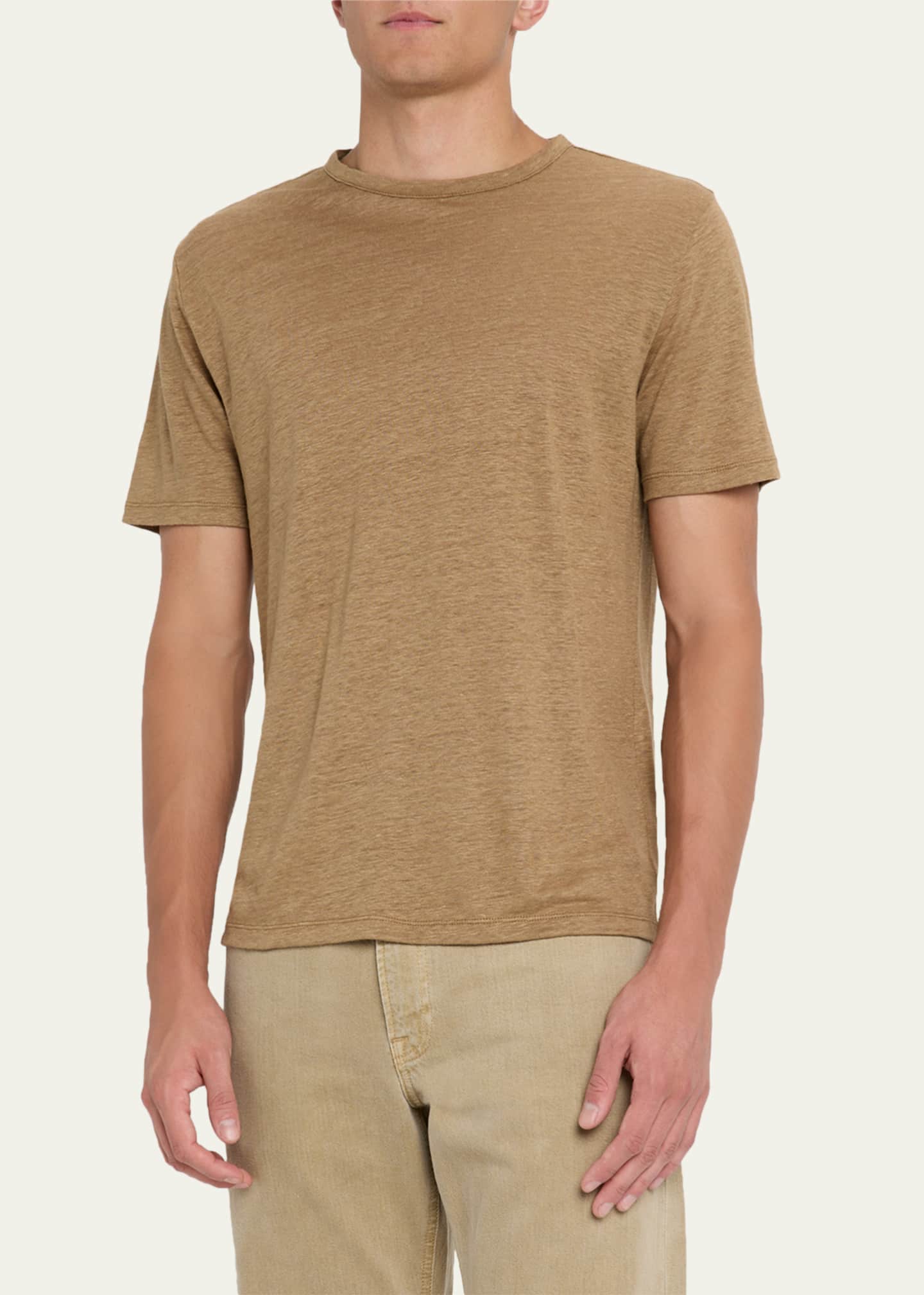 Vince Men's Solid Linen T-Shirt Image 4 of 5
