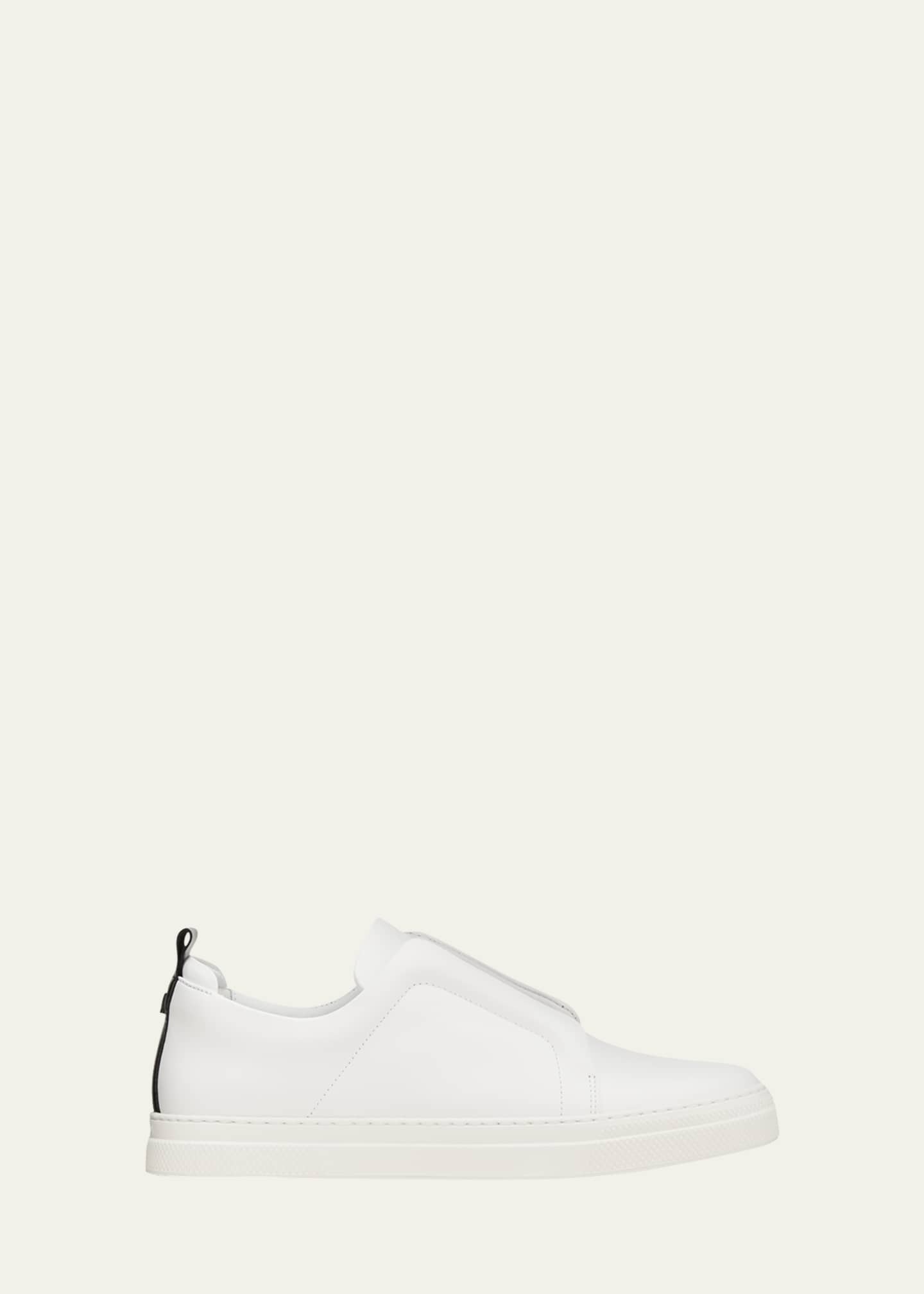 Laceless white shop sneakers