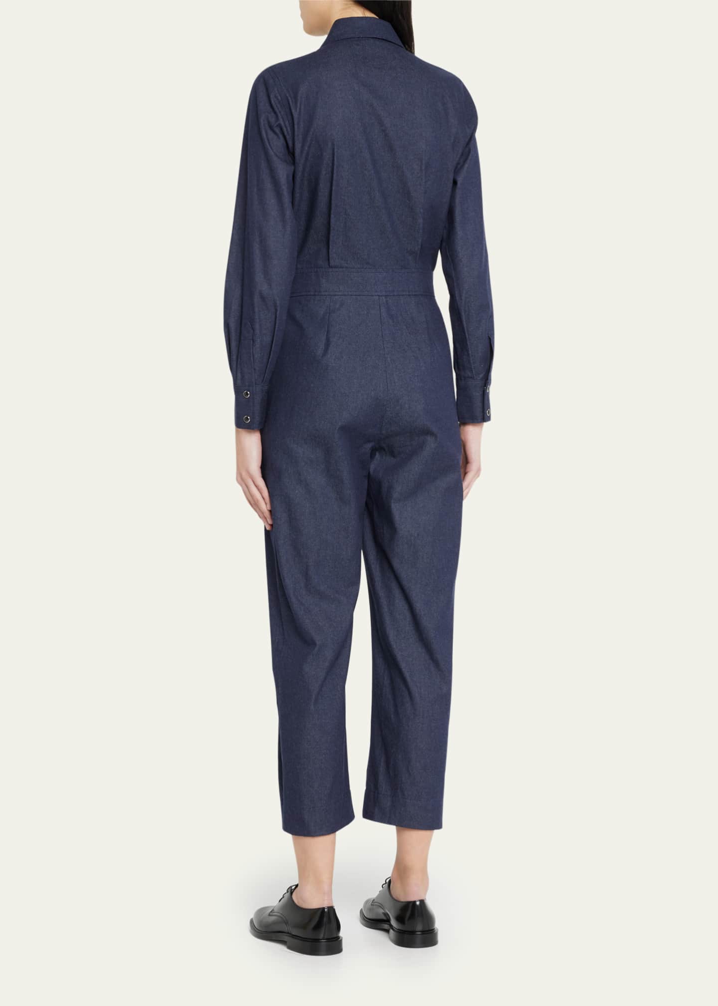 Chambray Zip-Up Baggy Jumpsuit main image 0