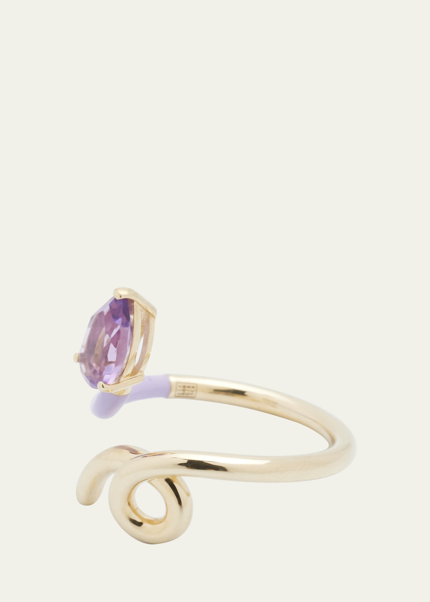 Bea Bongiasca B Vine Ring with Hand-Painted Enamel and Amethyst Image 3 of 4