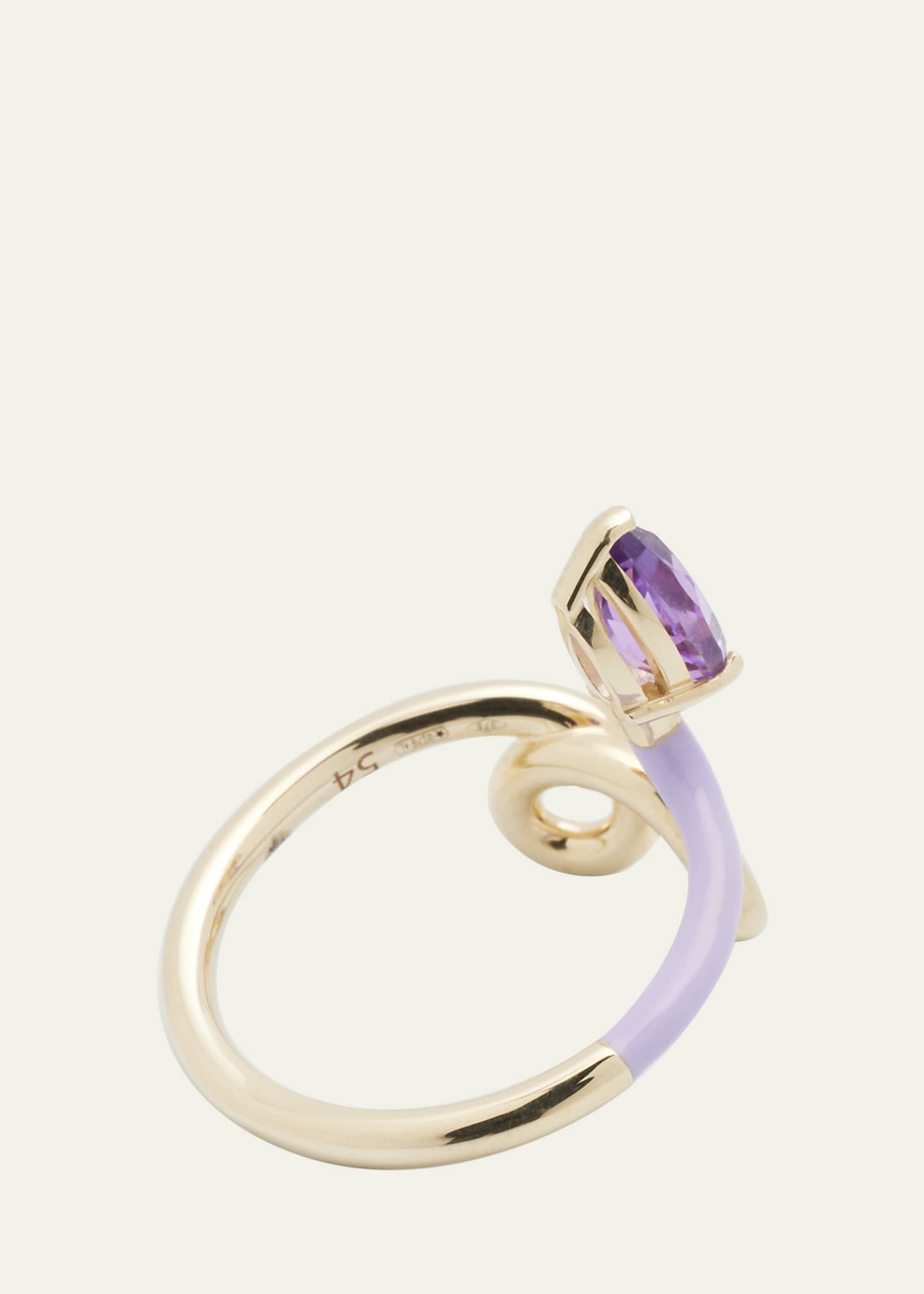 Bea Bongiasca B Vine Ring with Hand-Painted Enamel and Amethyst Image 4 of 4