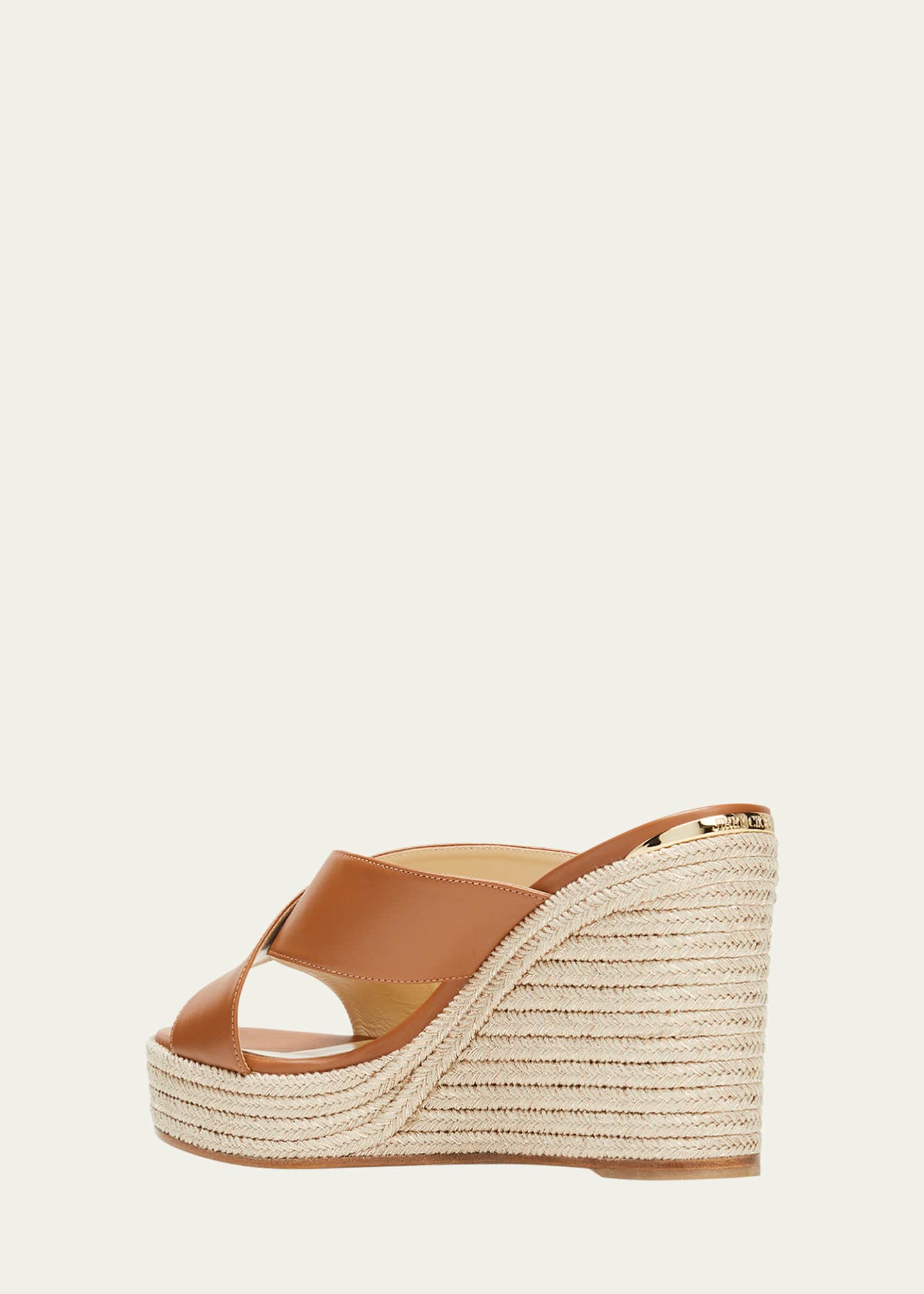 Jimmy Choo Dovina Leather Crisscross Wedge Espadrilles Bergdorf Goodman