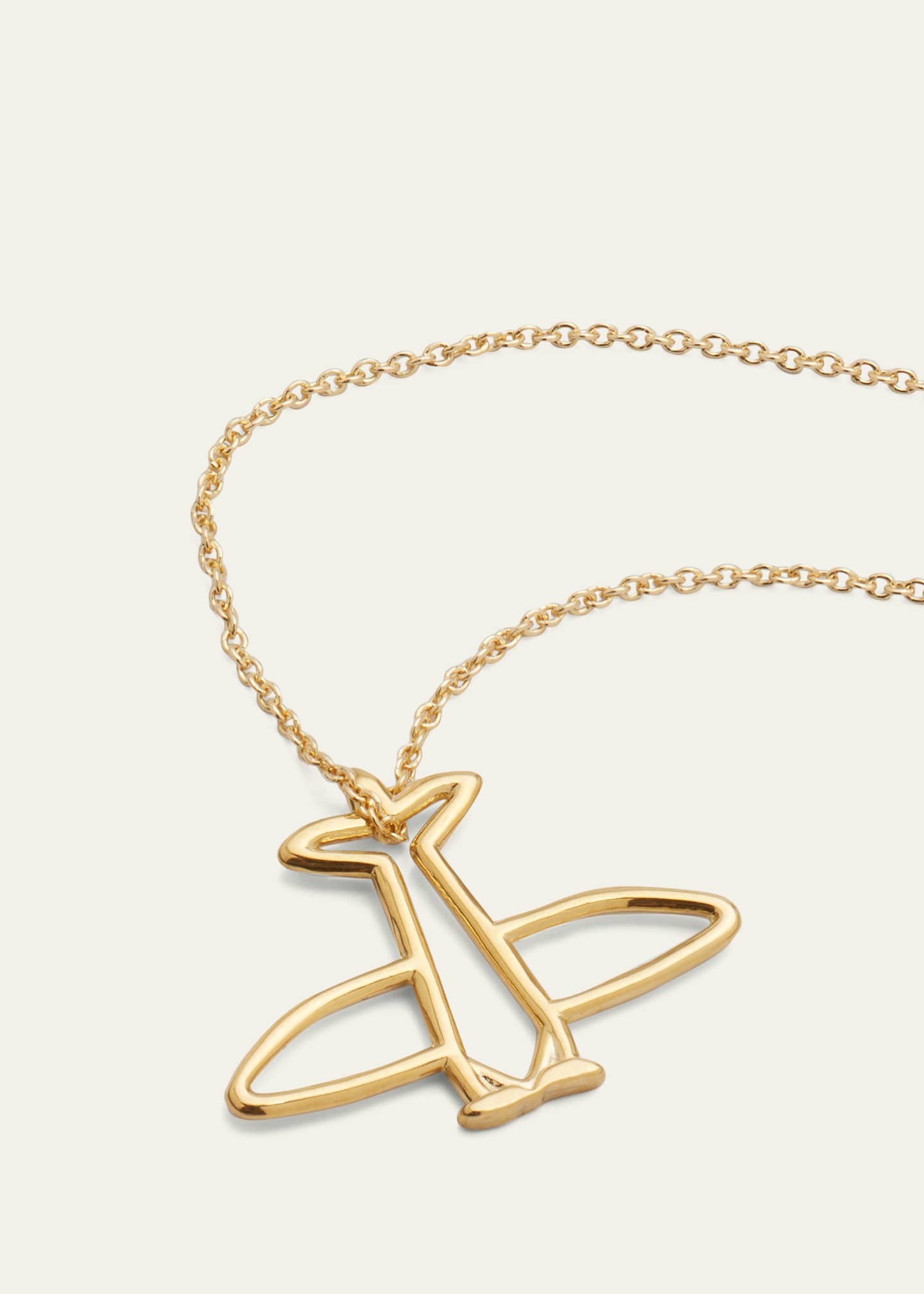 Gold Airplane Necklace