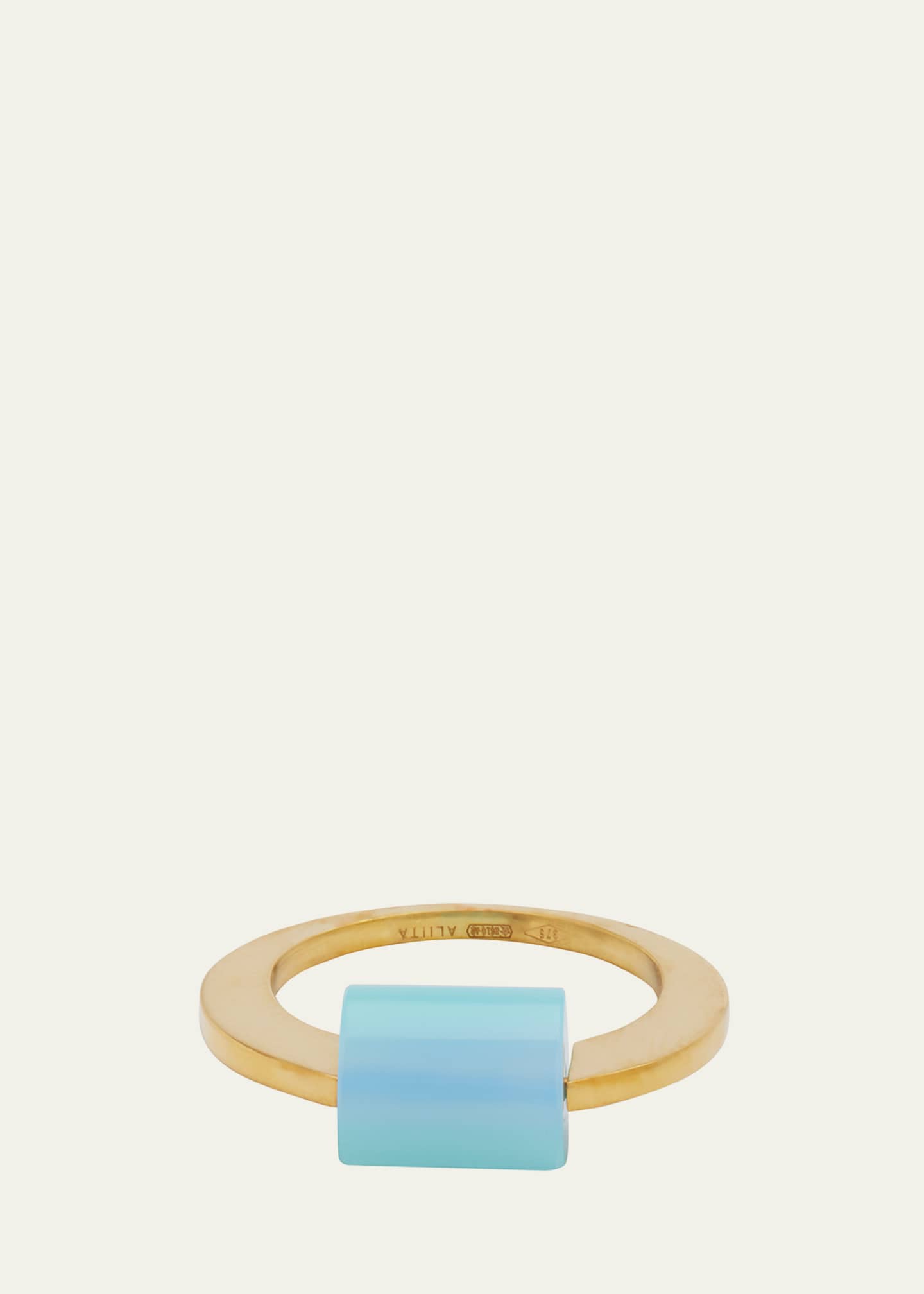 Aliita Deco Cilindro Ring with Blue Agate Image 1 of 4