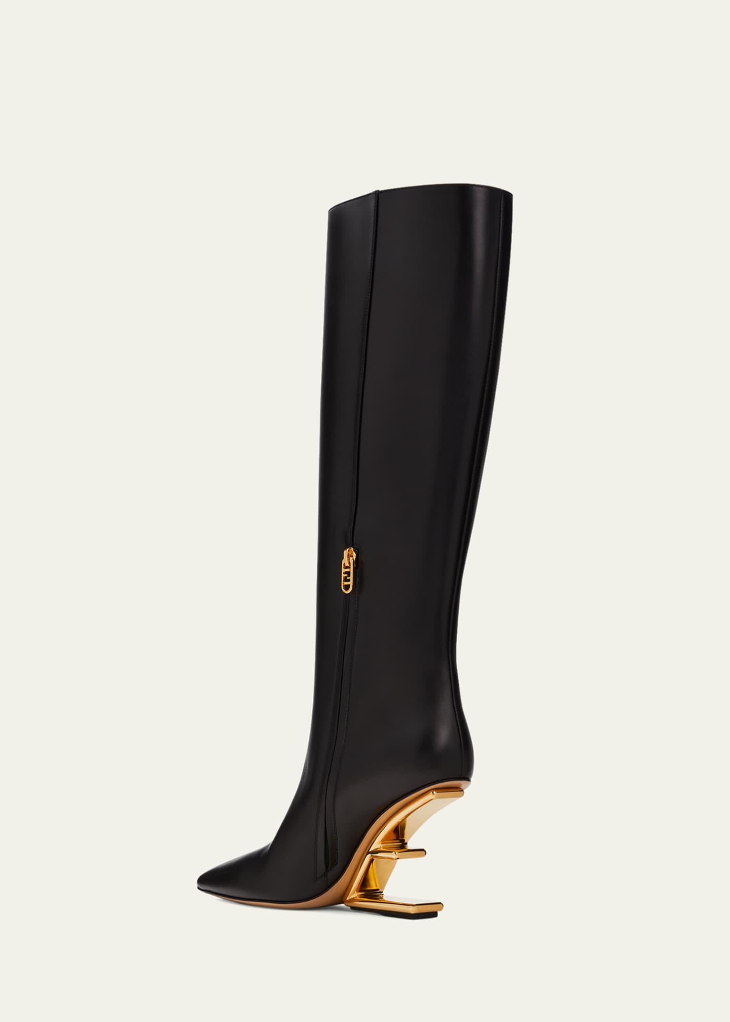 Fendi Calfskin F Heel Tall Boots