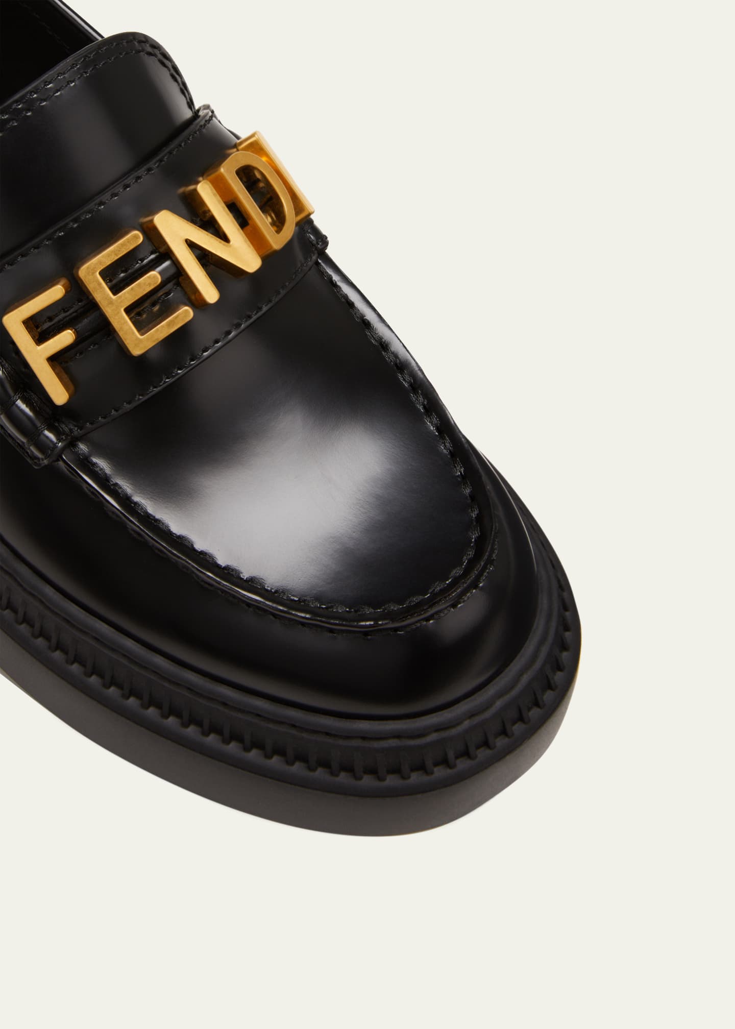 FENDI Frame leather loafers - Black