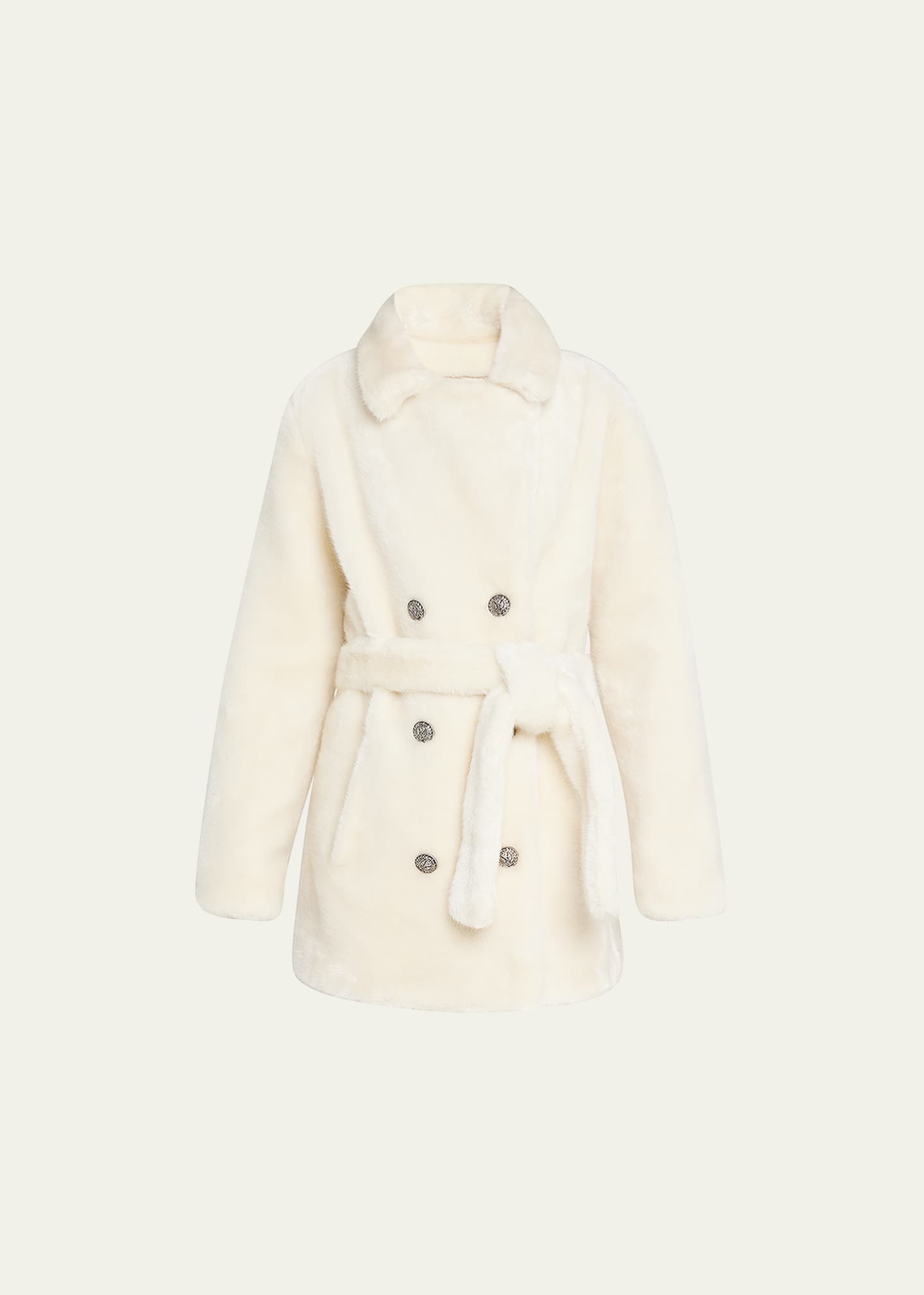 FAZ Belted Regine Faux Fur Wrap Coat Bergdorf Goodman