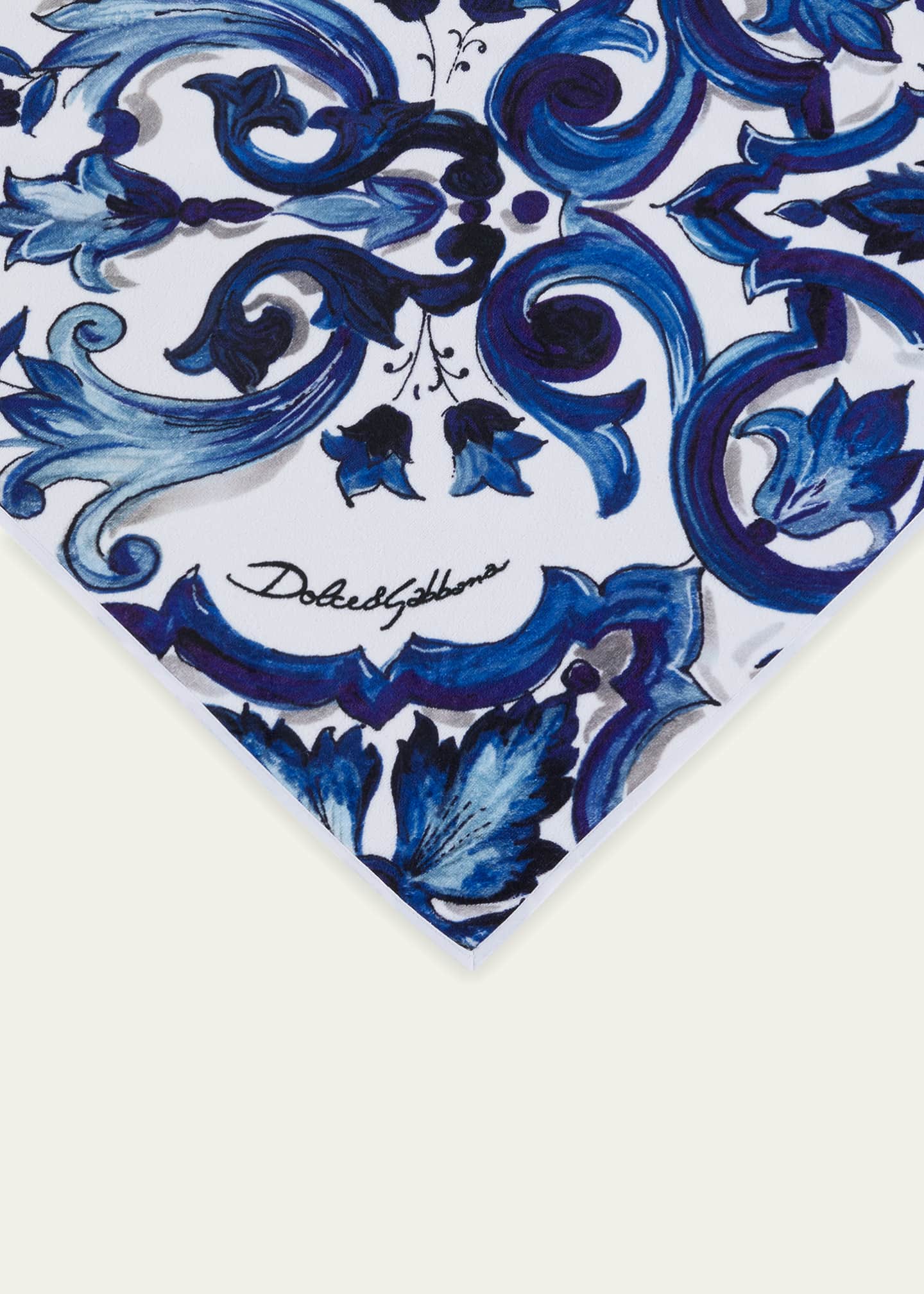 Dolce&Gabbana Casa Blue Mediterraneo Printed Guest Towel - Bergdorf Goodman