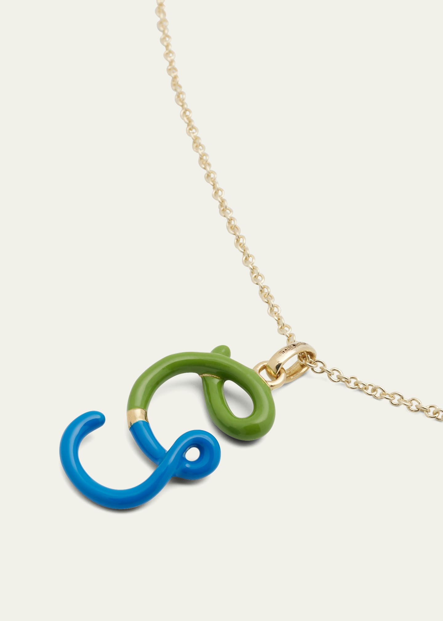 Bea Bongiasca Enamel Letter Necklace Bergdorf Goodman