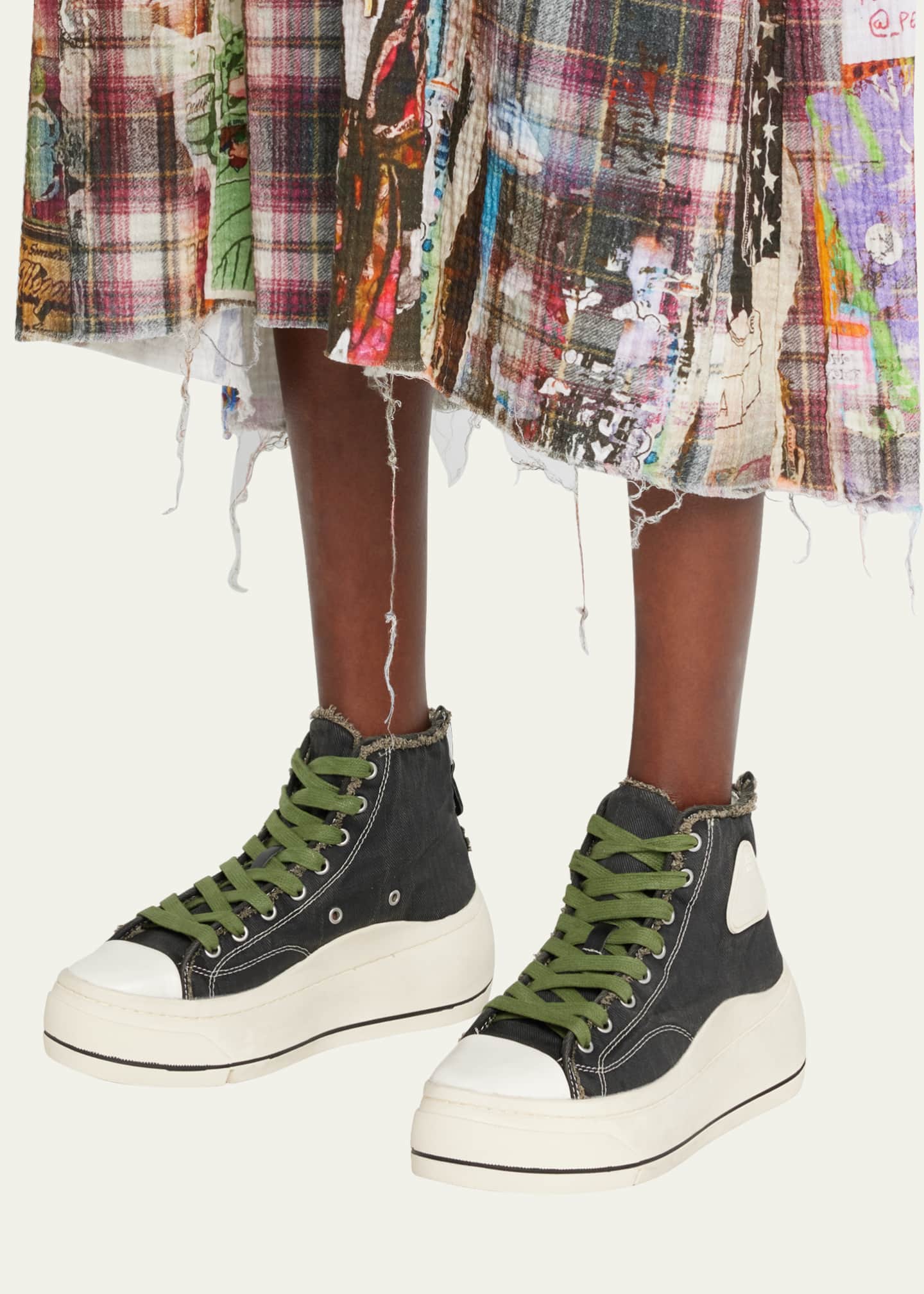 R13 Kurt Canvas HighTop Platform Sneakers Bergdorf Goodman