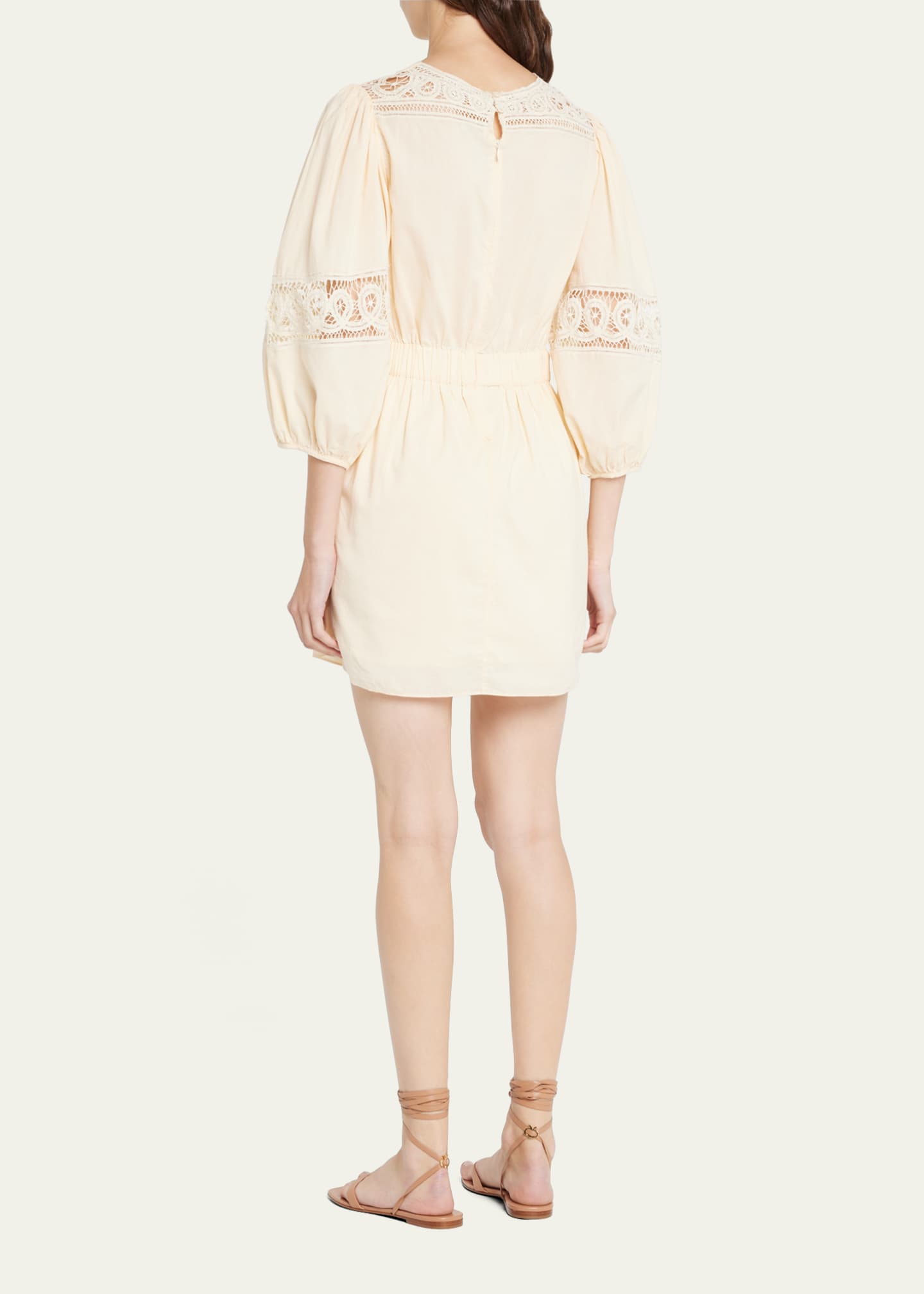 Rhode Puff Sleeve Strappy Back Dress White