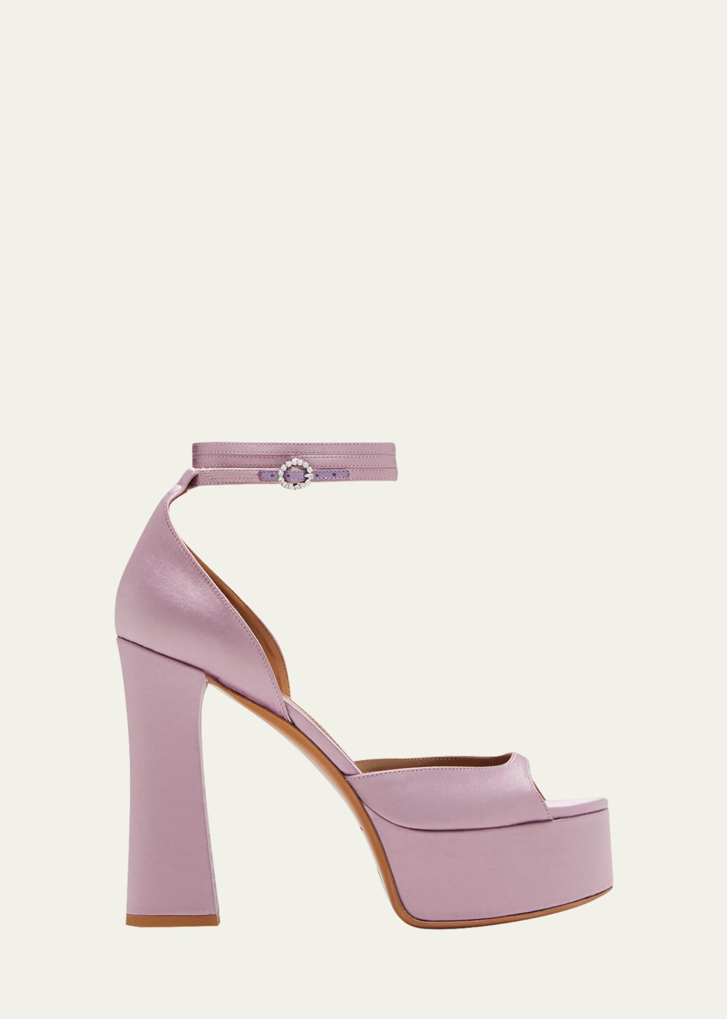ARIELLE BARON Dolce Satin AnkleWrap Platform Sandals Bergdorf Goodman