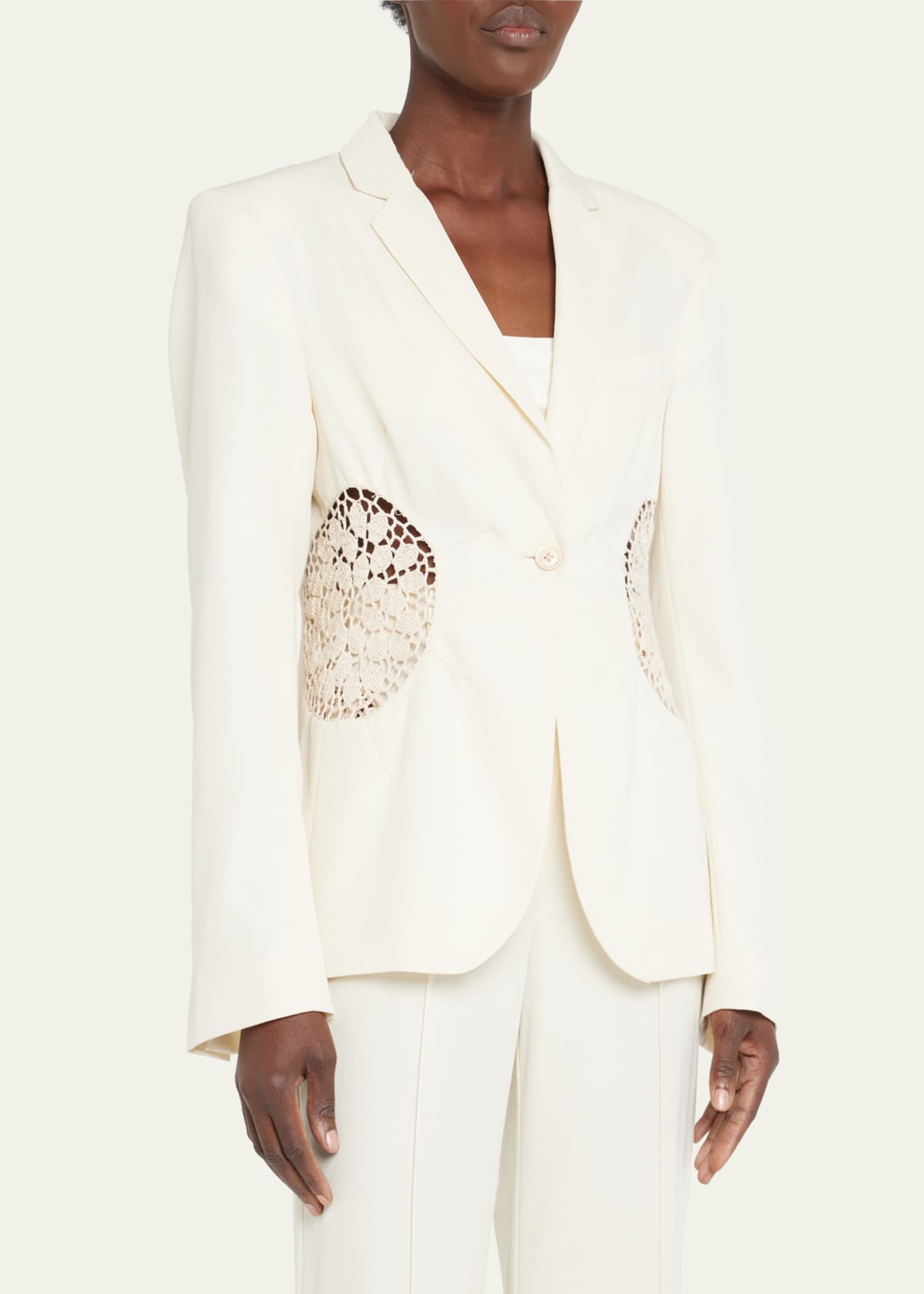 DIOTIMA Crochet Insert Wool Blazer Bergdorf Goodman
