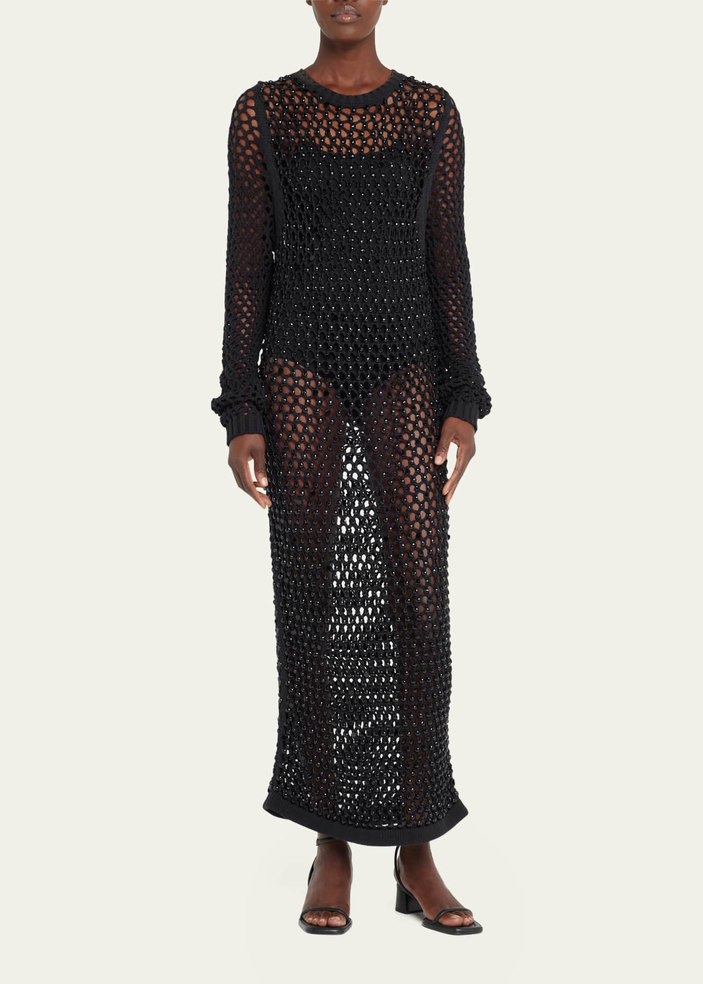DIOTIMA Crystal-Embellished Open-Knit Maxi Dress - Bergdorf Goodman
