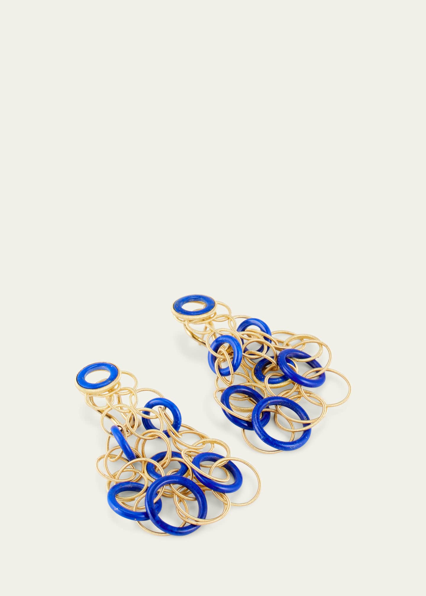 Buccellati Hawaii 18K Gold Pendant Earrings with Lapis Lazuli, 5cm Image 3 of 4