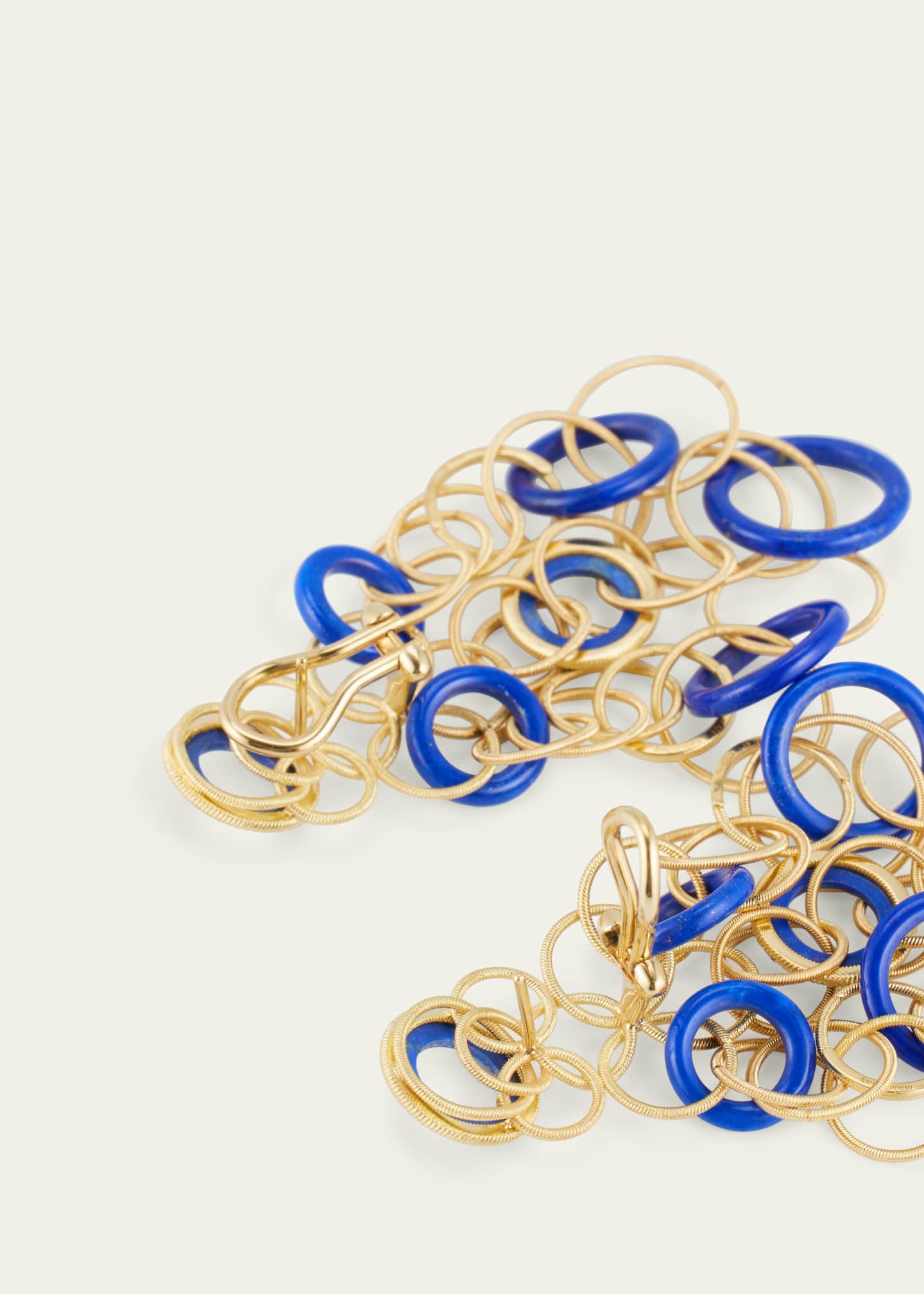 Buccellati Hawaii 18K Gold Pendant Earrings with Lapis Lazuli, 5cm Image 4 of 4