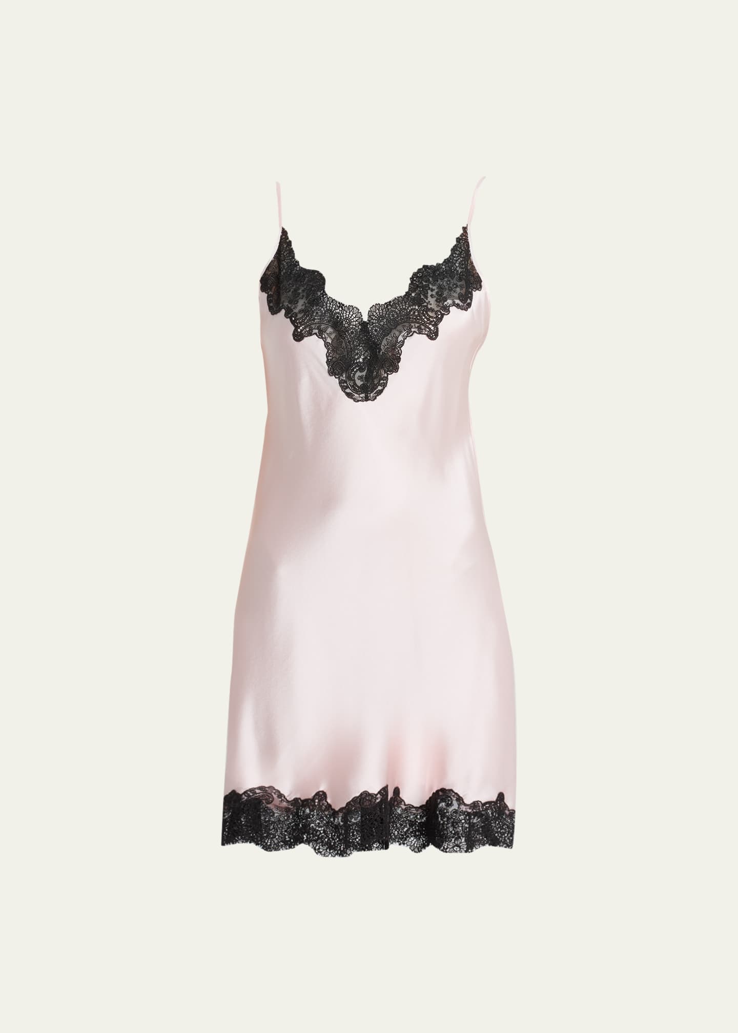 Christine Lingerie LaceTrim Silk Chemise Bergdorf Goodman