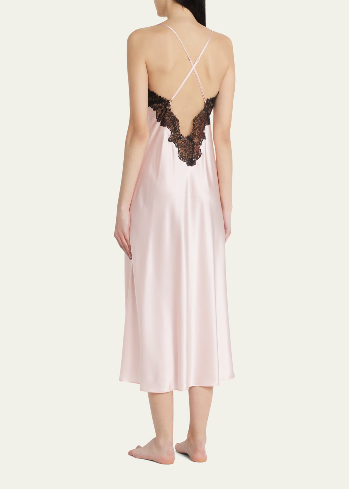 Christine Lingerie LaceTrim Silk Nightgown Bergdorf Goodman