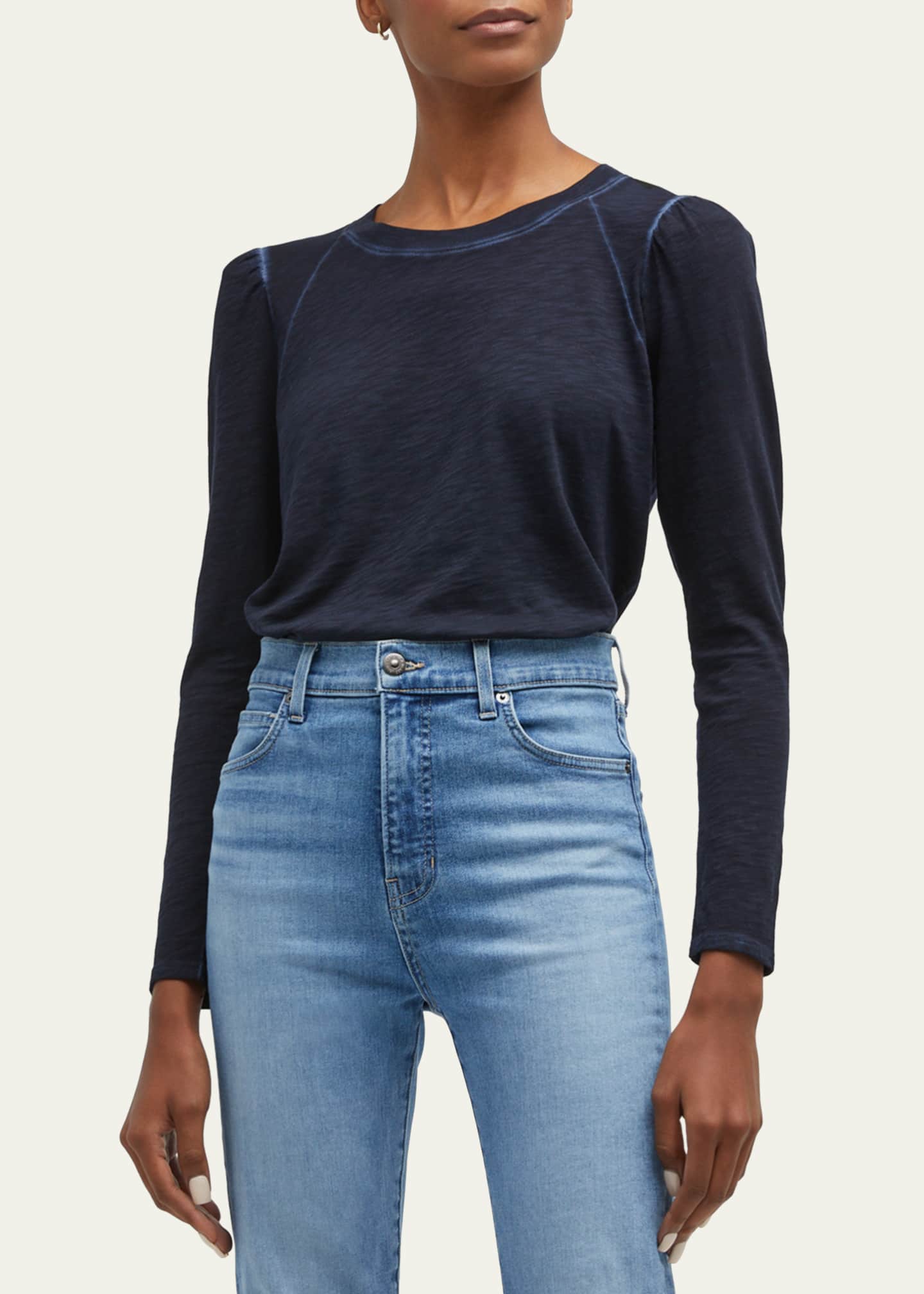 Veronica Beard Mason Long Sleeve Baseball Tee Image 4 of 5