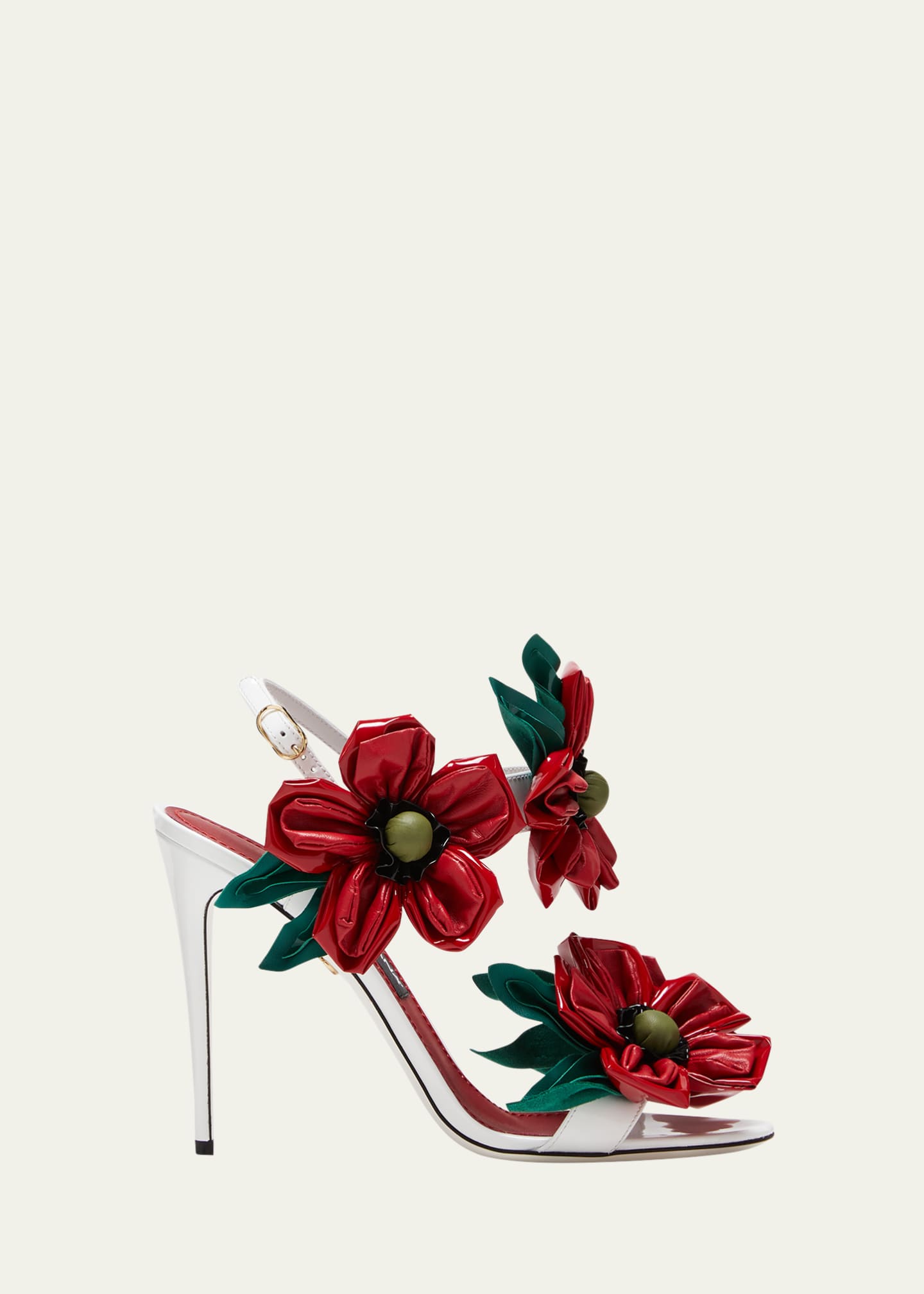 Dolce&Gabbana Vernice Flower Slingback Sandals - Bergdorf Goodman