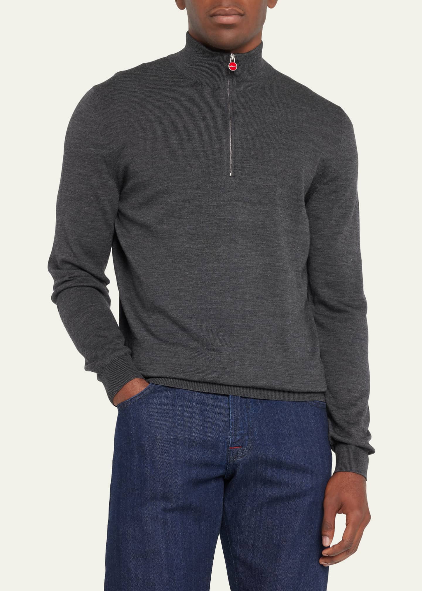 【関税込み】kiton Half zip sweater Kiton Men's Wool Half-Zip Sweater - Bergdorf Goodman